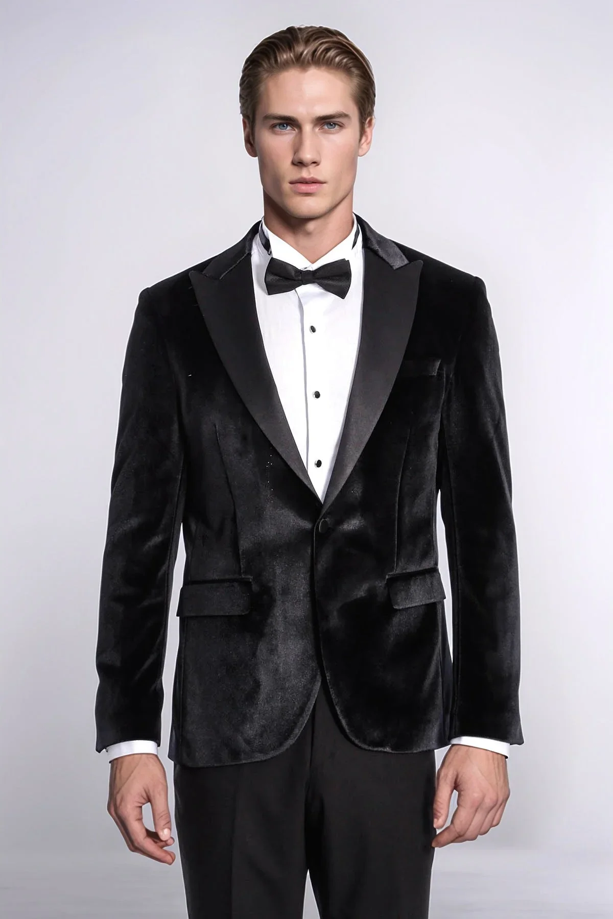 Elegant Black Velvet Tuxedo Jacket