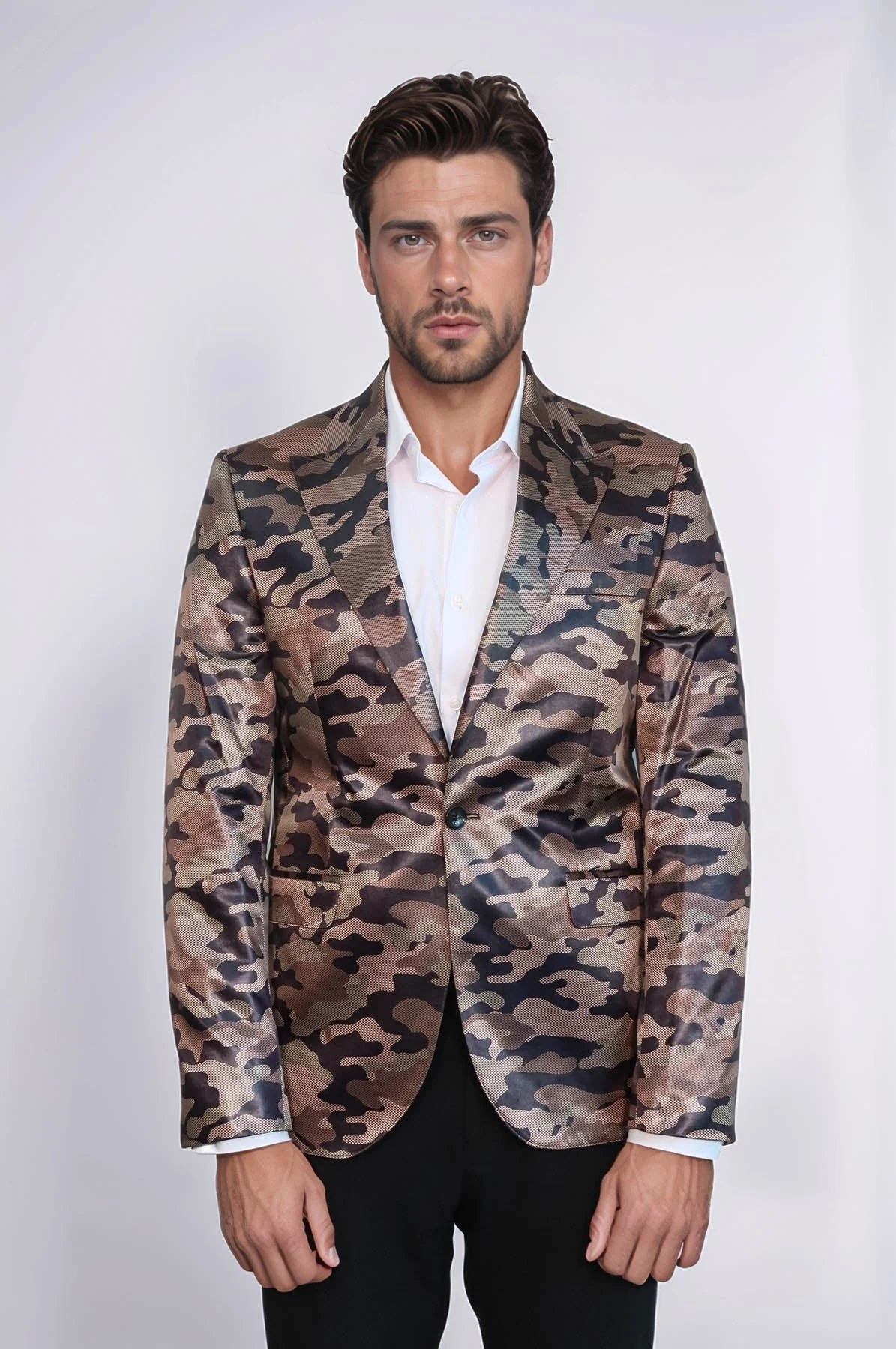 Stylish Camo Pattern Blazer