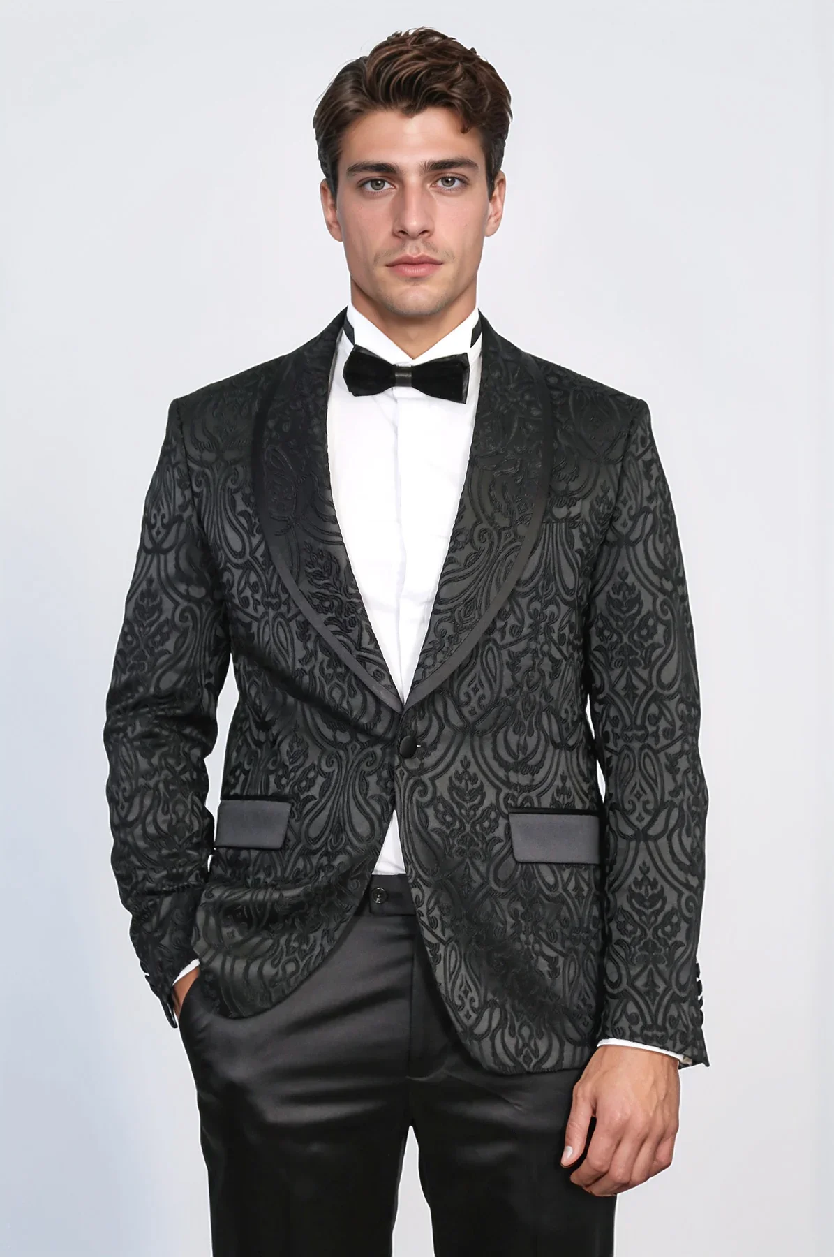 Elegant Black Floral Tuxedo