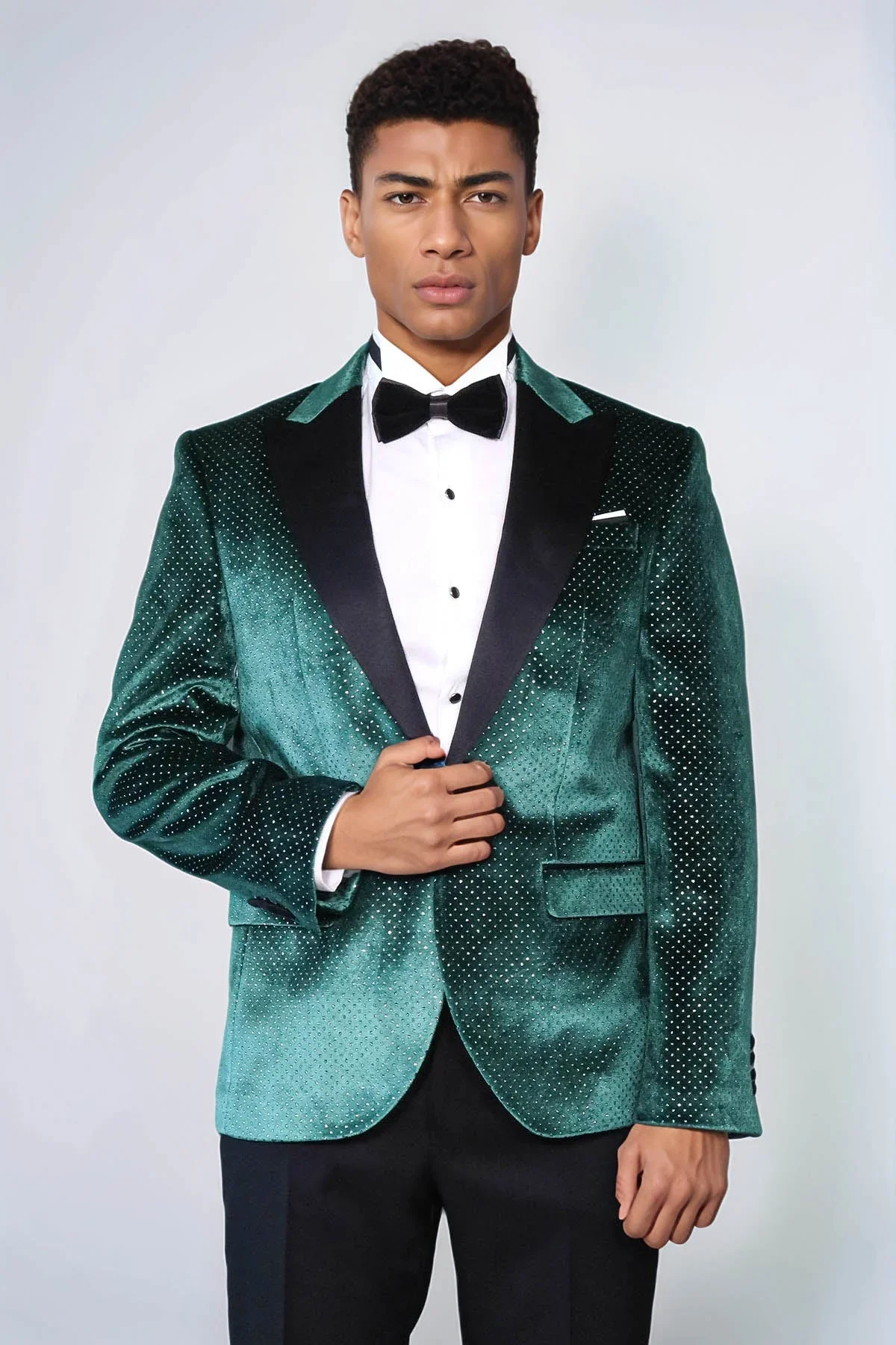 Emerald Velvet Tuxedo Jacket