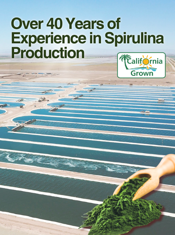 Earthrise California-grown spirulina production facility with over 40 years of cultivation experience.