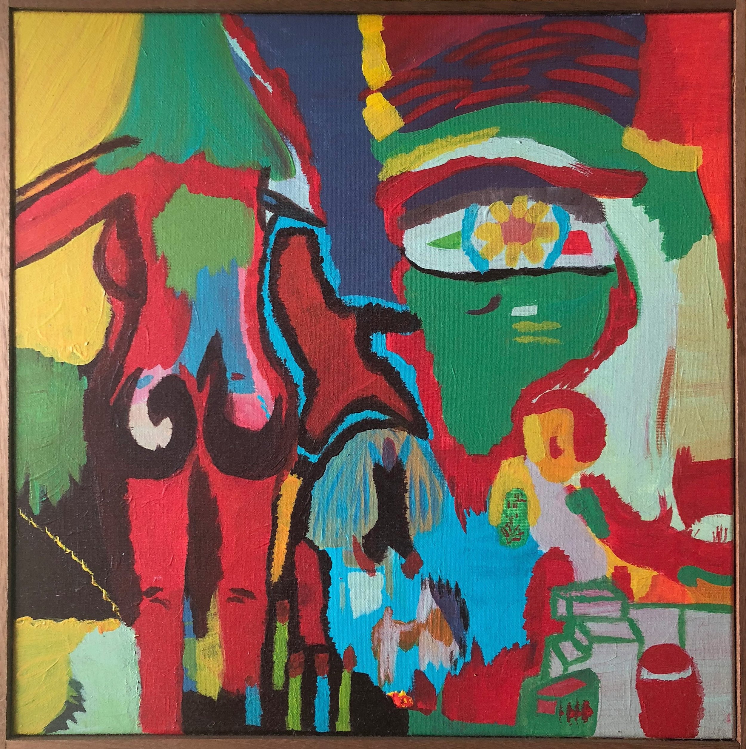 Hands Up | Acrylic on canvas | 20.5 x 20.5 in | 52.07 x 52.07 cm | Wood frame