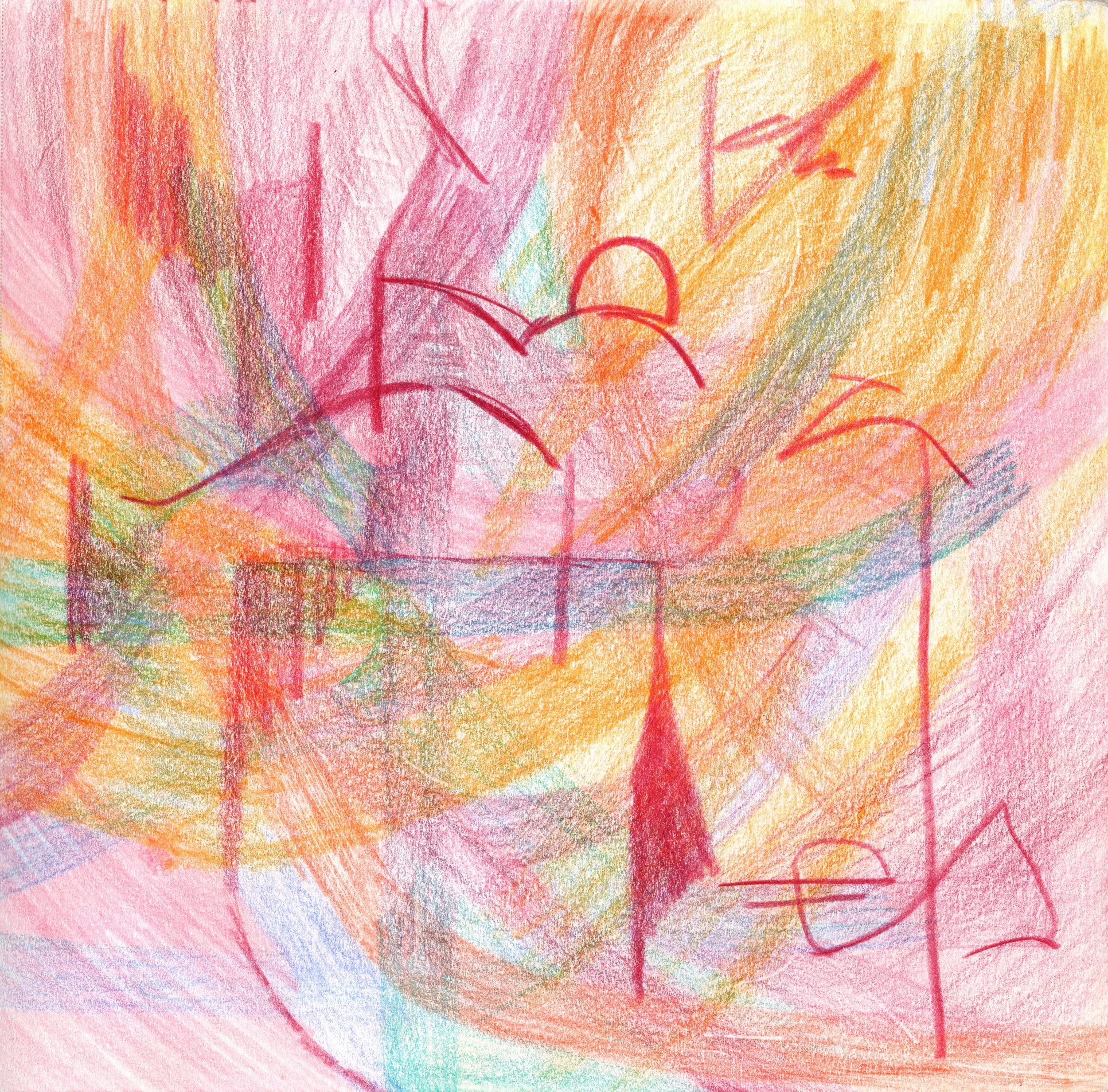 Strike | Colored pencil on paper | 7 x 7 inches 17.78 x 17.78 cm