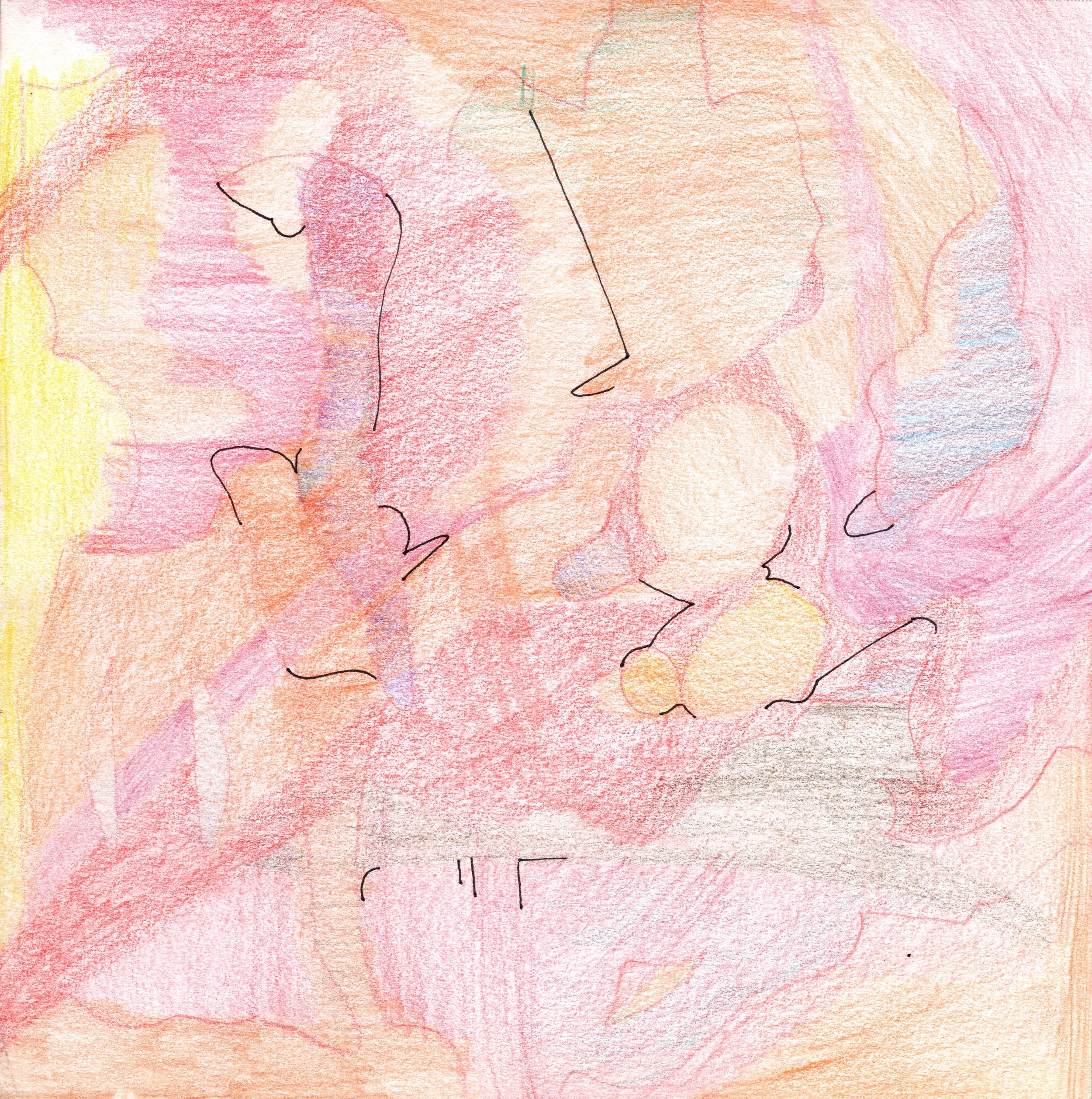 Opening 2 | Colored pencil & pen on paper | 7 x 7 inches 17.78 x 17.78 cm