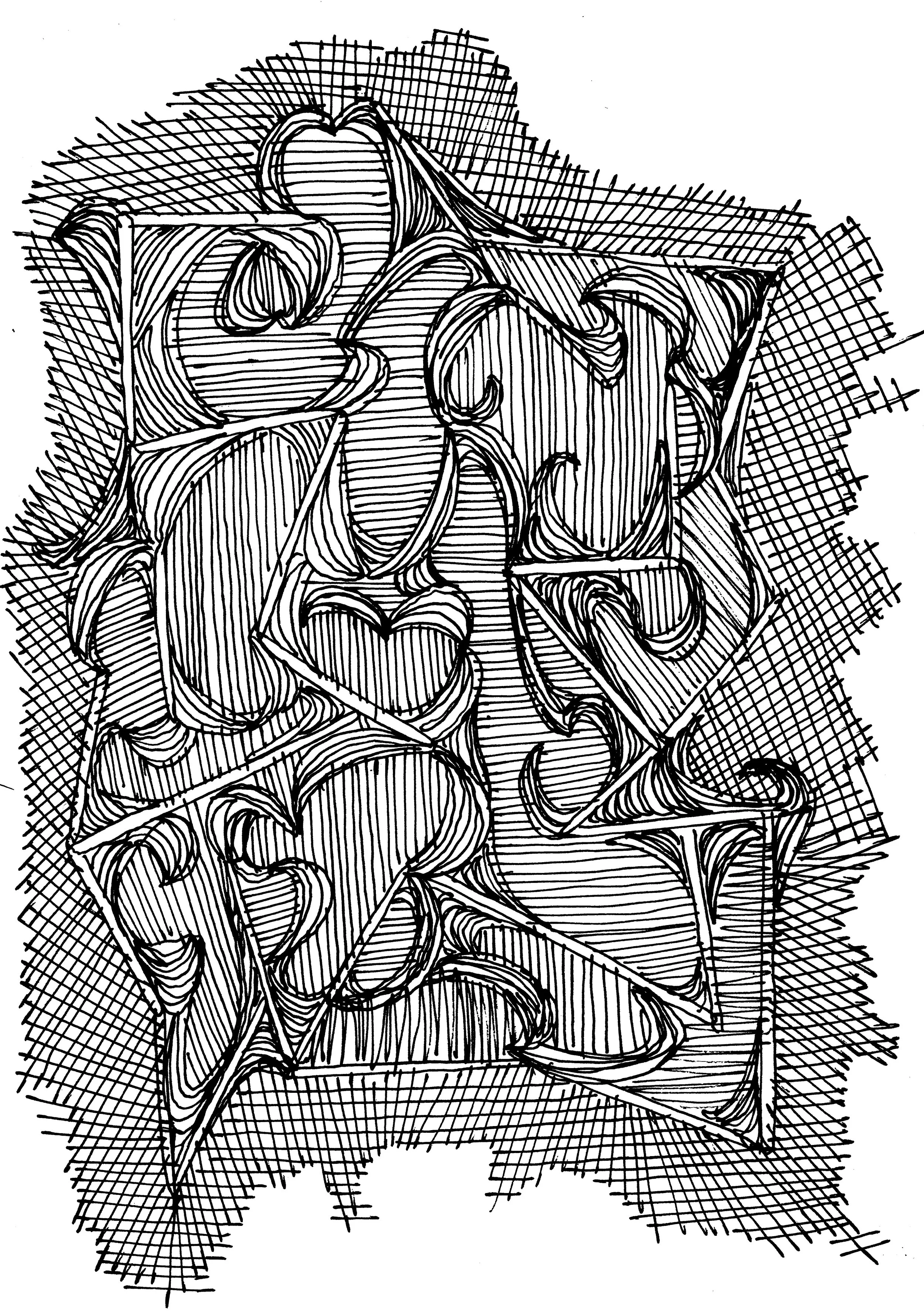 Lines 3 | Pen on paper | 5.75 x 4 inches 14.6 x 10.16 cm