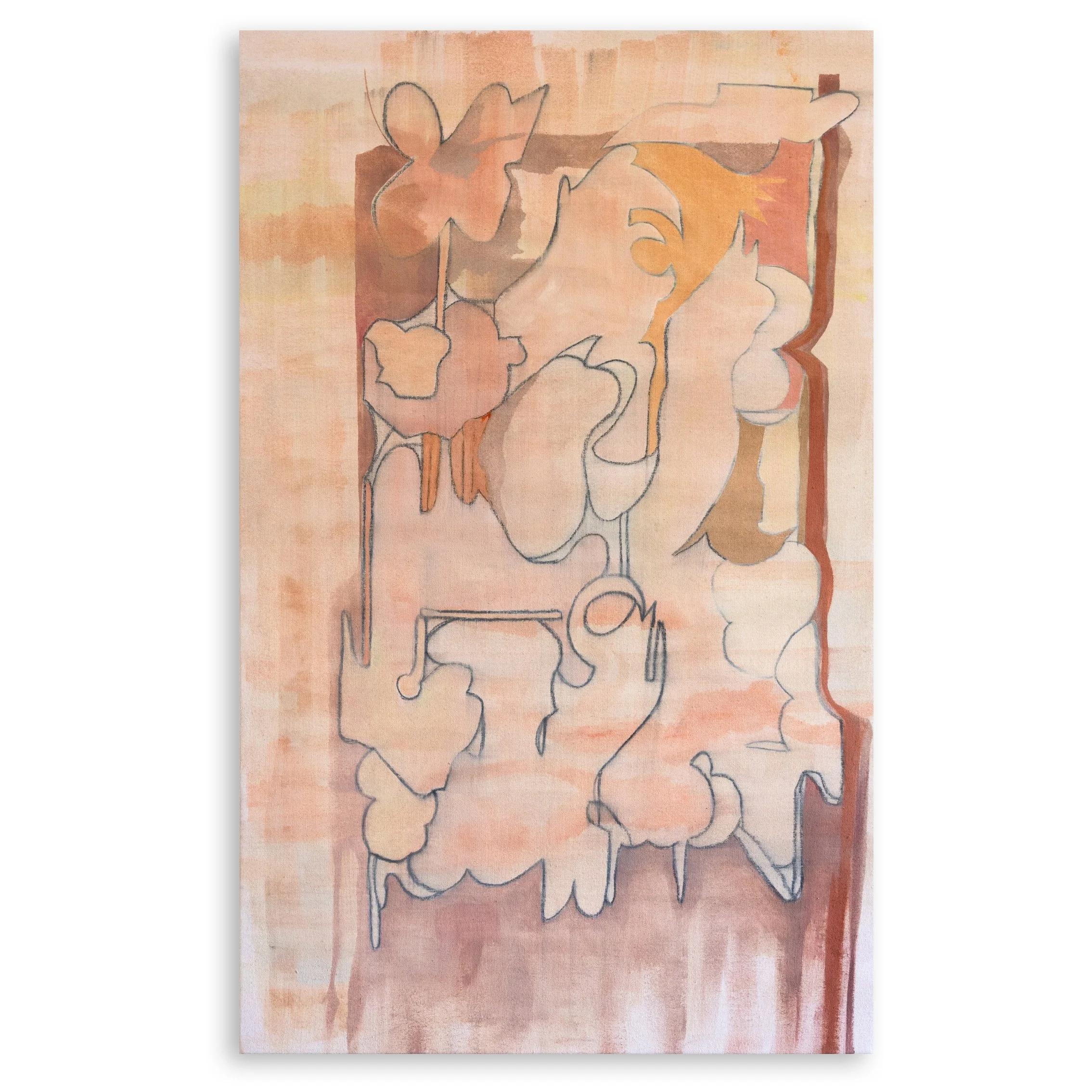 Precipice I 2026 | Charcoal & oil on canvas | 42 x 26 inches 106.6 x 66 cm