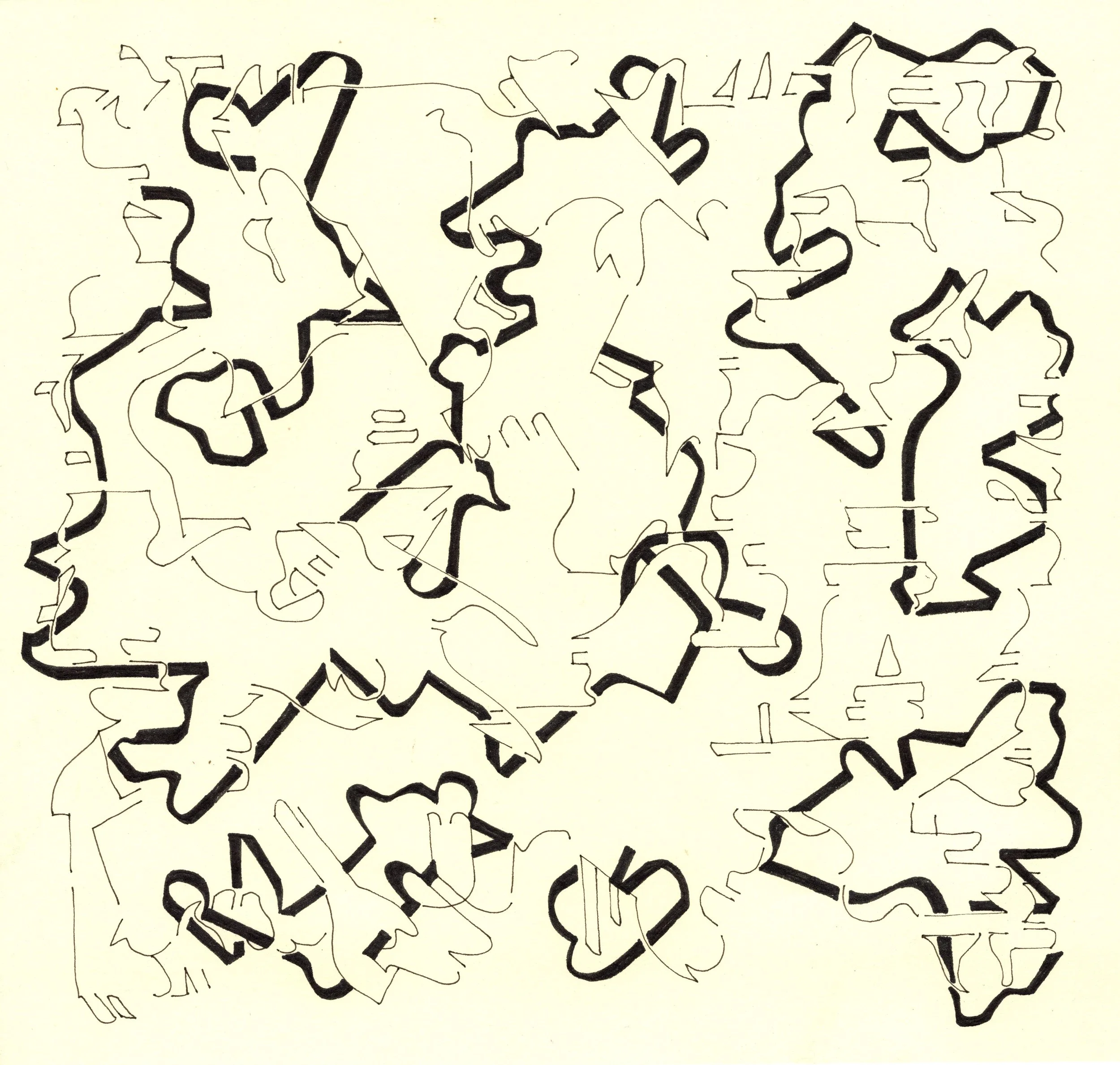 Lines 4 | Pen on paper | 8 x 8.5 inches 20.3 x 21.6 cm