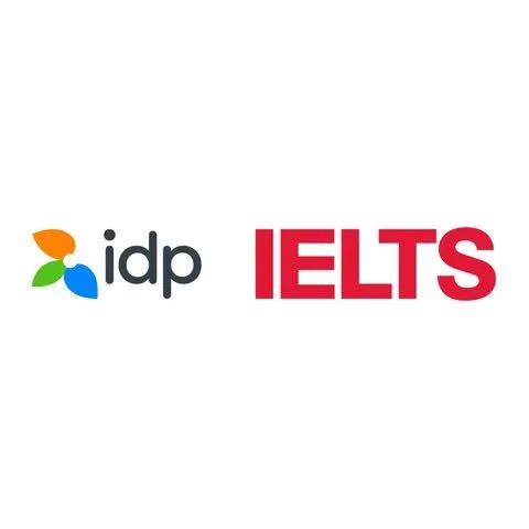 Logo của IDP và IELTS trên nền trắng.