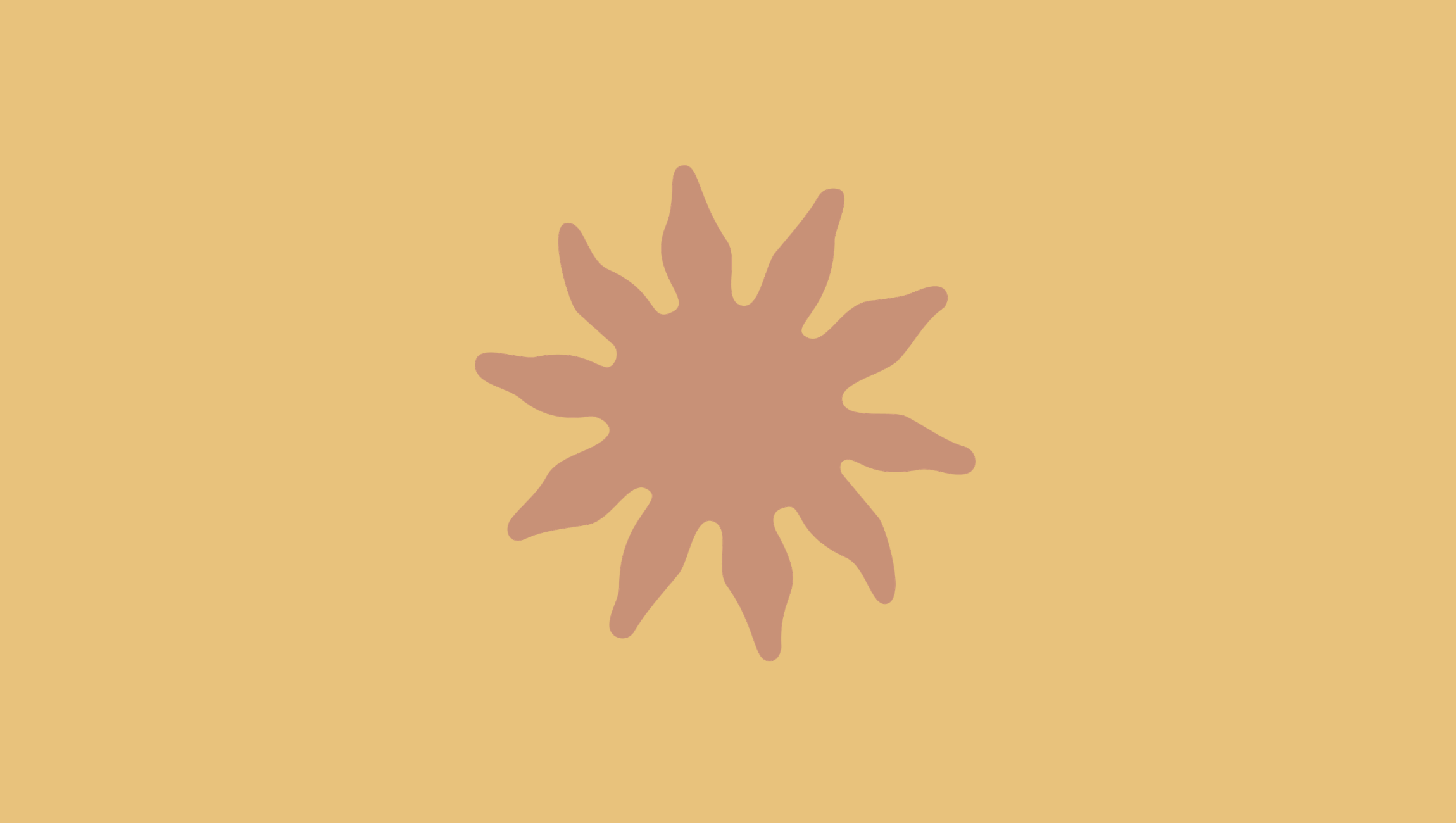 Immagine di una silhouette di mano di colore marrone chiaro su sfondo beige.