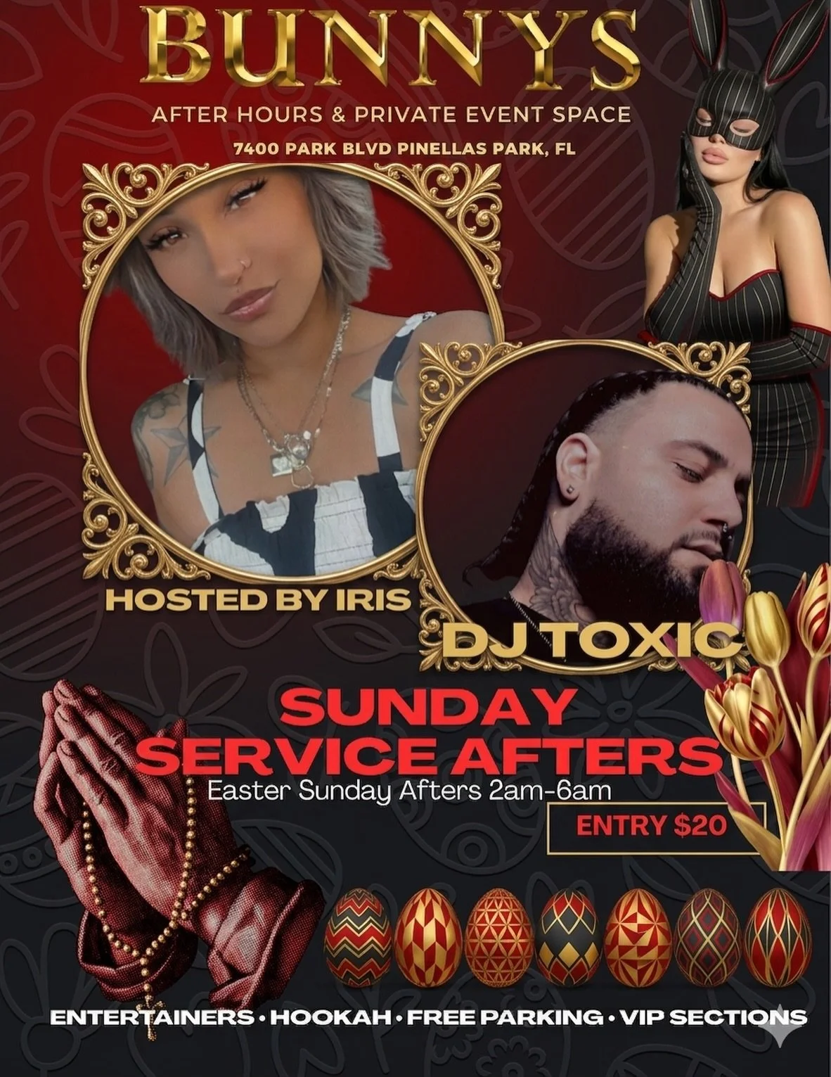 HAPPY EASTER. your after party awaitssss 
2am-6am
Hosted by @k_iris_s &amp; DJ Toxic
📍 7400 Park Blvd Pinellas FL