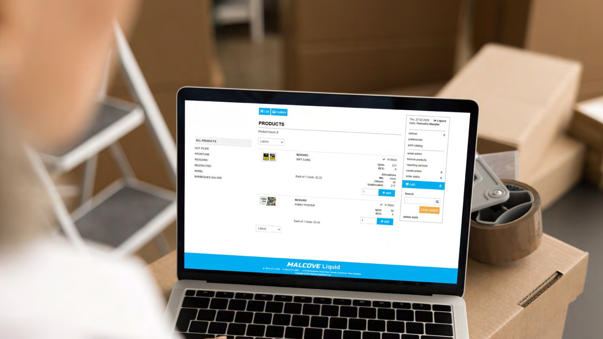 Malcove nz technology offering, liquid inventory management, track and trace logistics software
