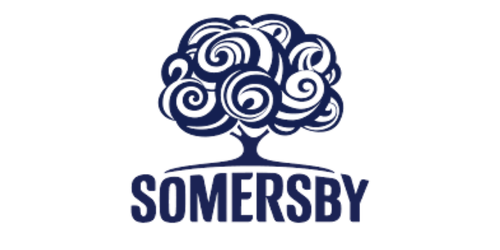 A logo with a stylized tree and the word 'SOMERSBY' underneath in bold letters.