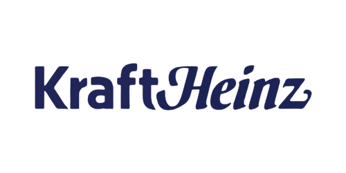 Kraft Heinz logo in blue text on a black background.