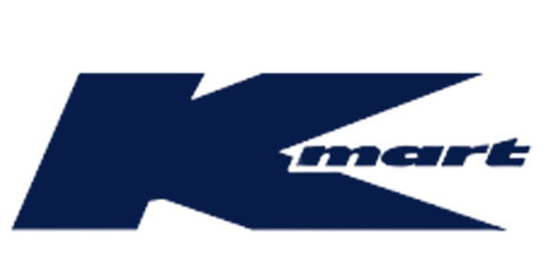A logo with a large stylized 'K' in dark blue, and the word 'mart' in smaller dark blue text.