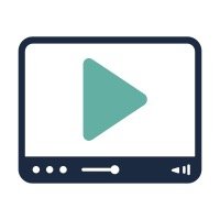 Icon of a media player with a play button in the center.
