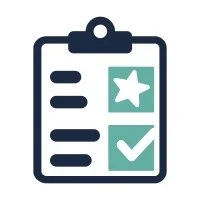 Illustration of a checklist on a clipboard with a star and a check mark