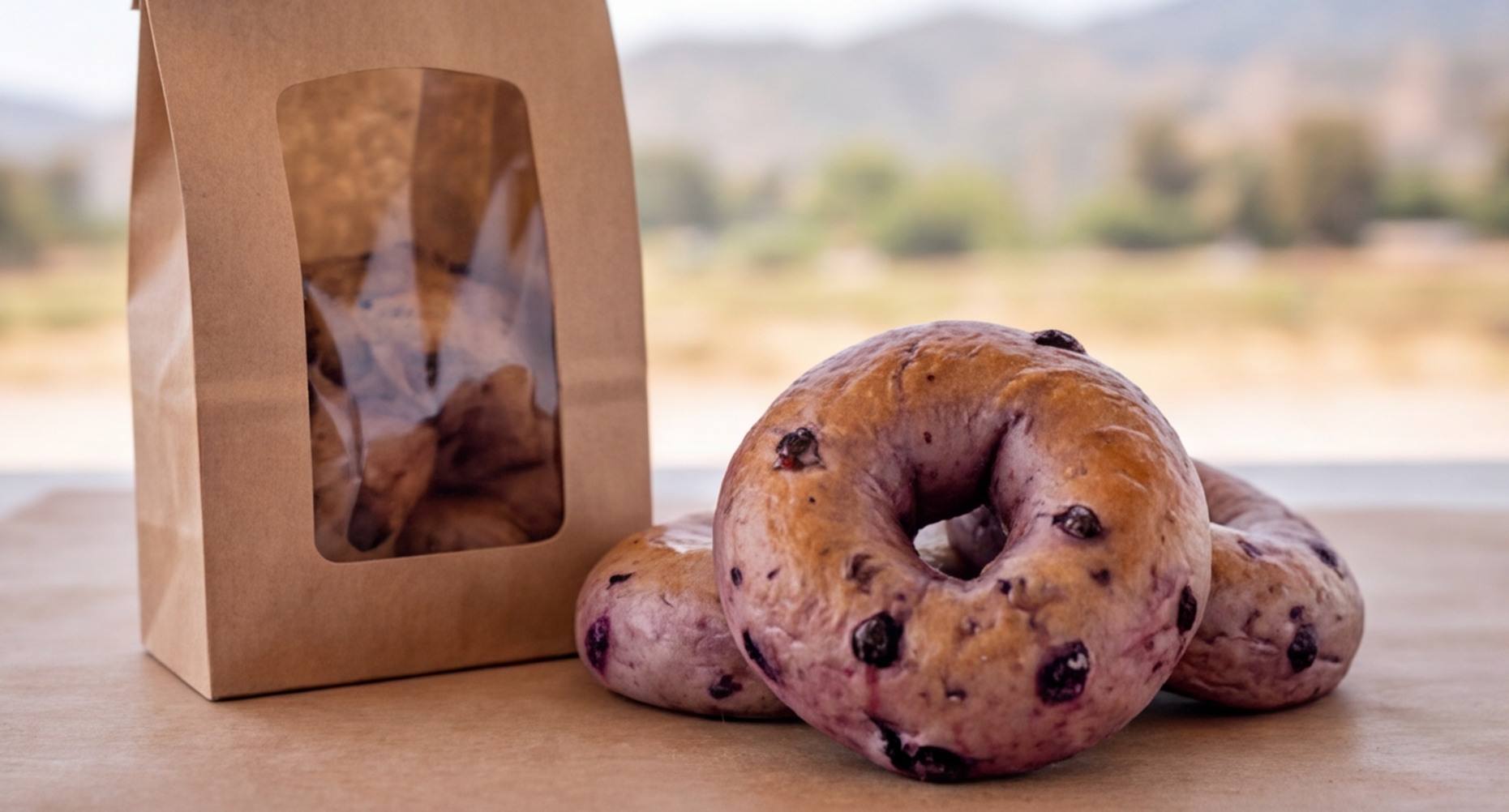 Blueberry Sourdough Bagels
