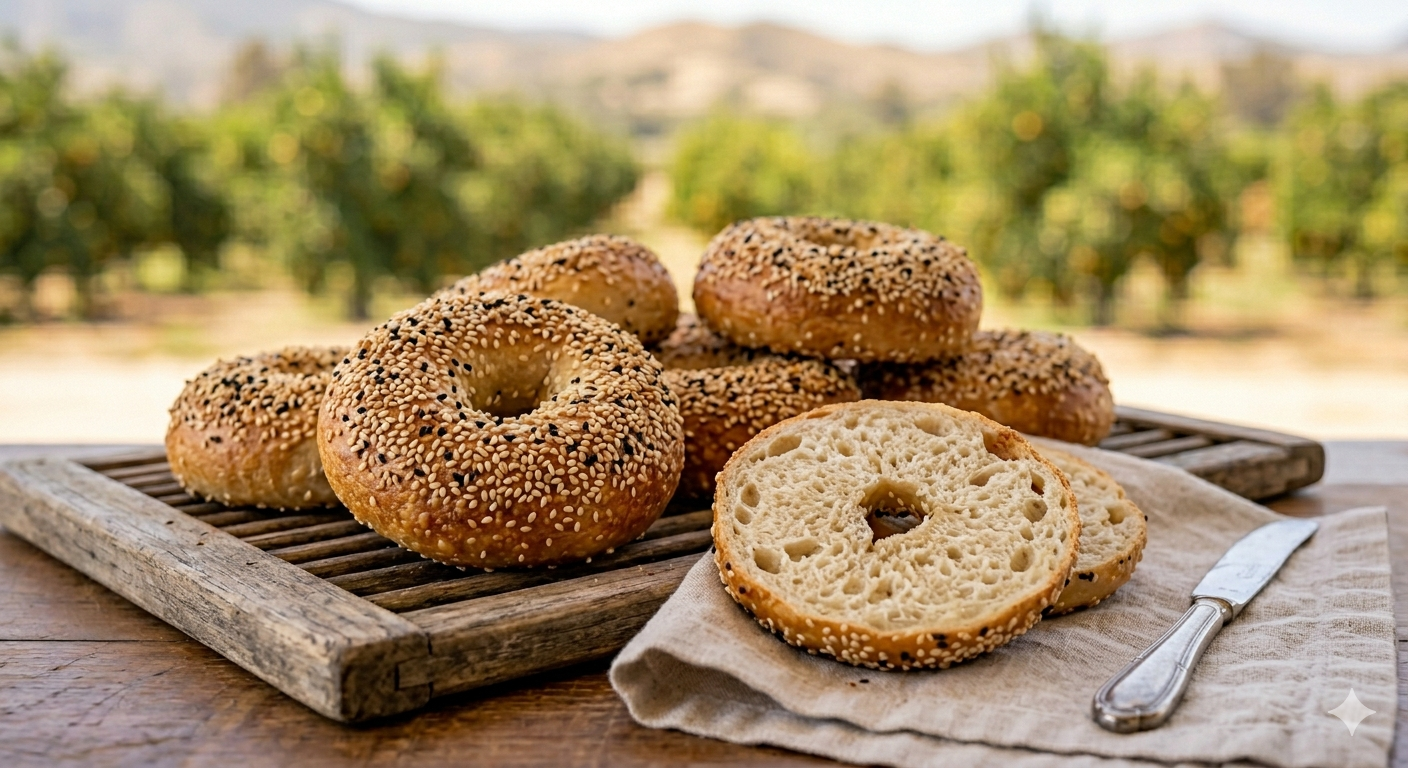 Sesame Sourdough Bagels