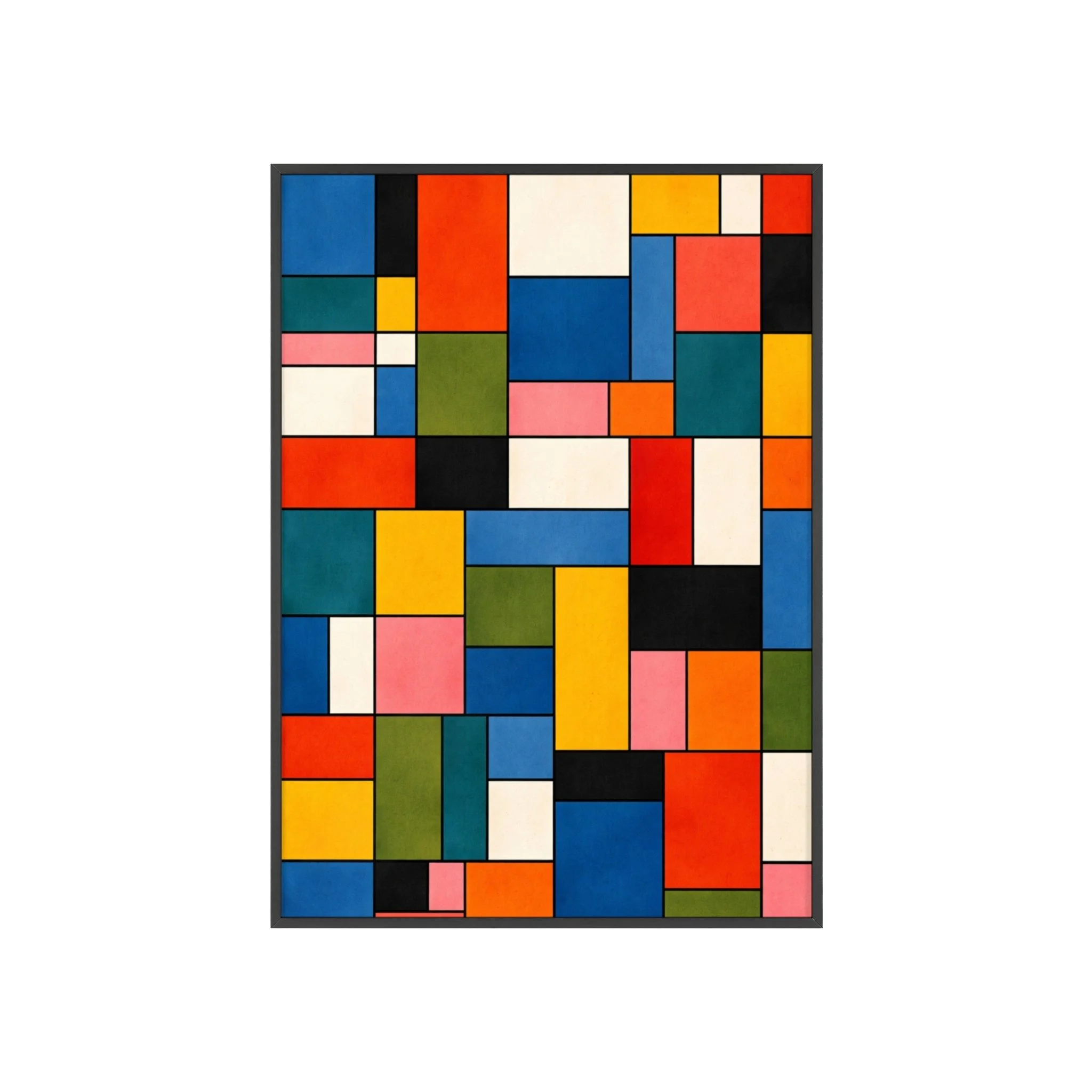 Geometric Grid Wall Art Printable, Mondrian Style Abstract Wall Art, Modern Printable Poster
