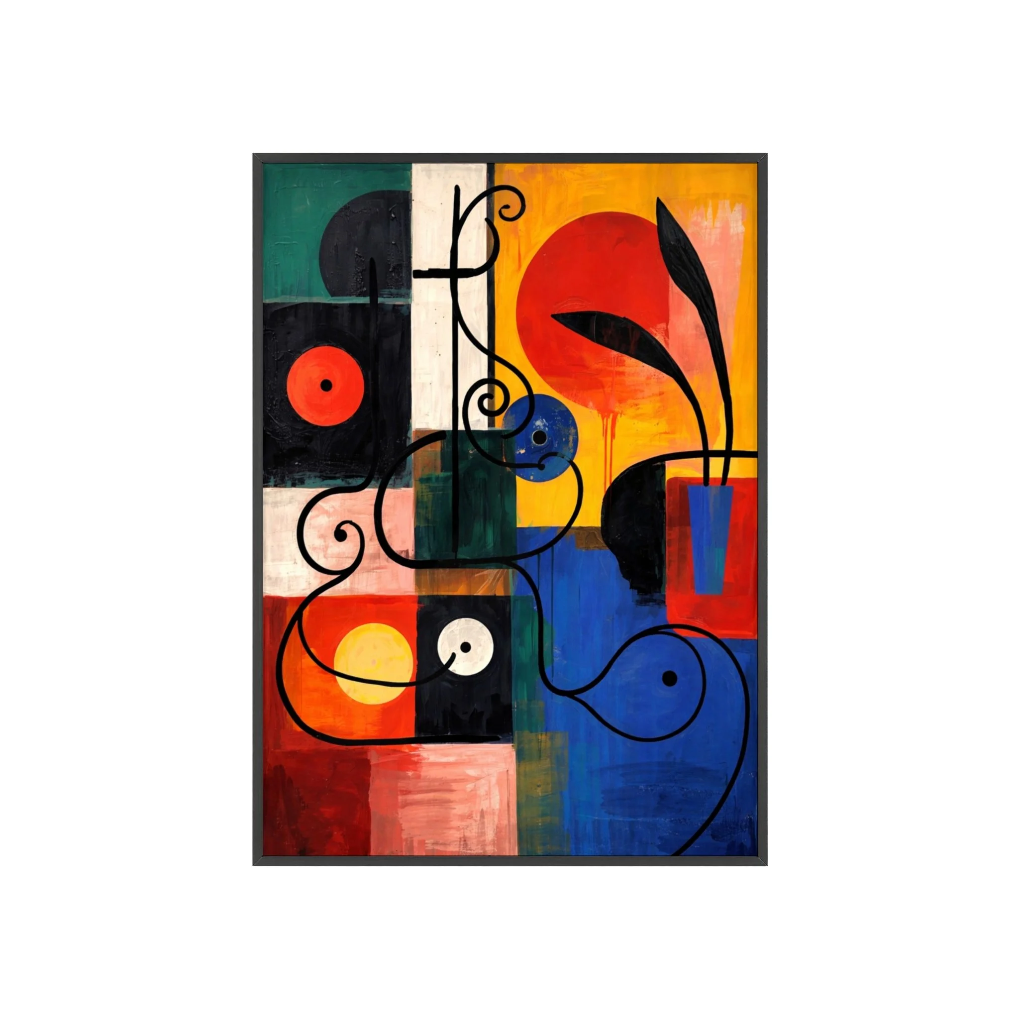 Matisse Inspired Abstract Still Life Wall Art Printable, Colorful Modern Abstract Shapes, Botanical Abstract Printable