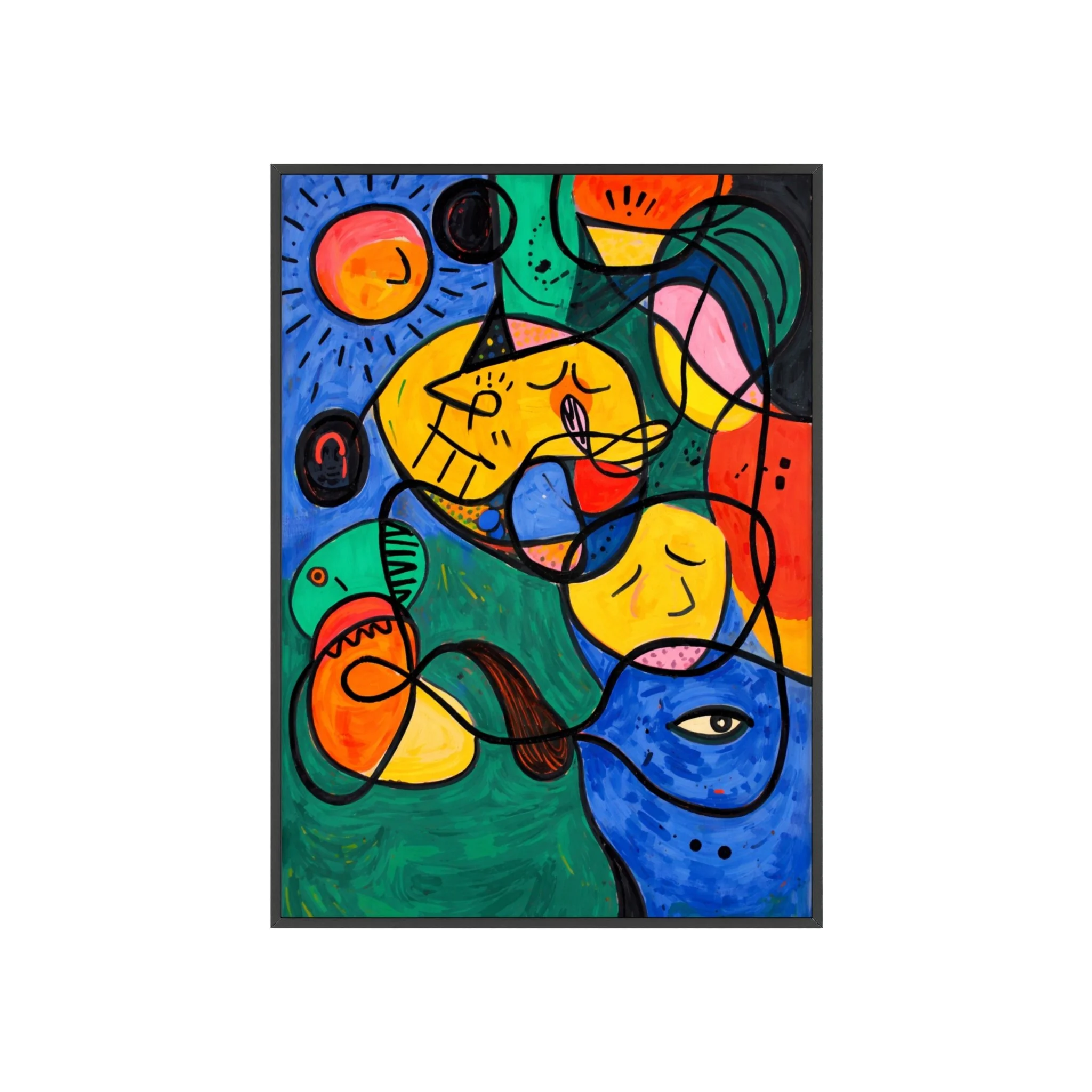 Matisse Inspired Abstract Face Wall Art Printable, Colorful Modern Abstract Portrait, Large Printable Wall Art Download