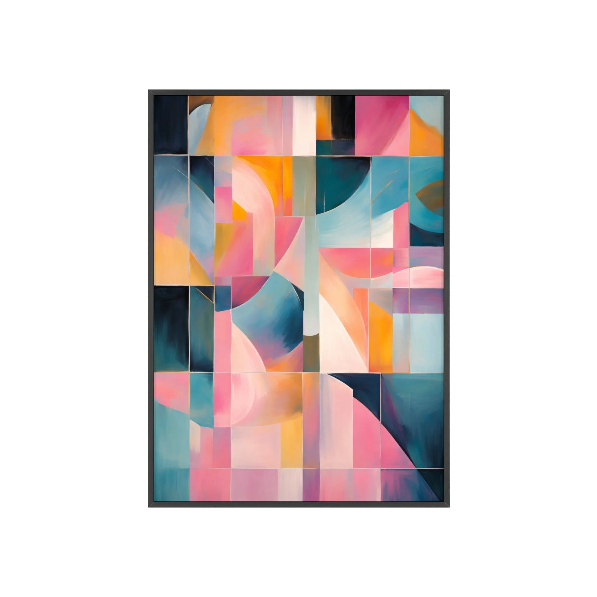 Pastel Abstract Art Printable, Geometric Pastel Wall Art, Soft Color Modern Abstract Wall Art Download