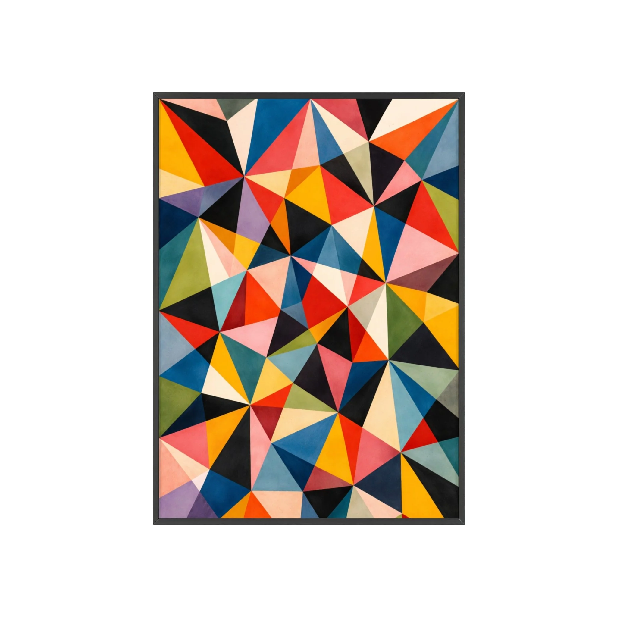Colorful Geometric Triangle Wall Art Printable, Modern Abstract Wall Art Download
