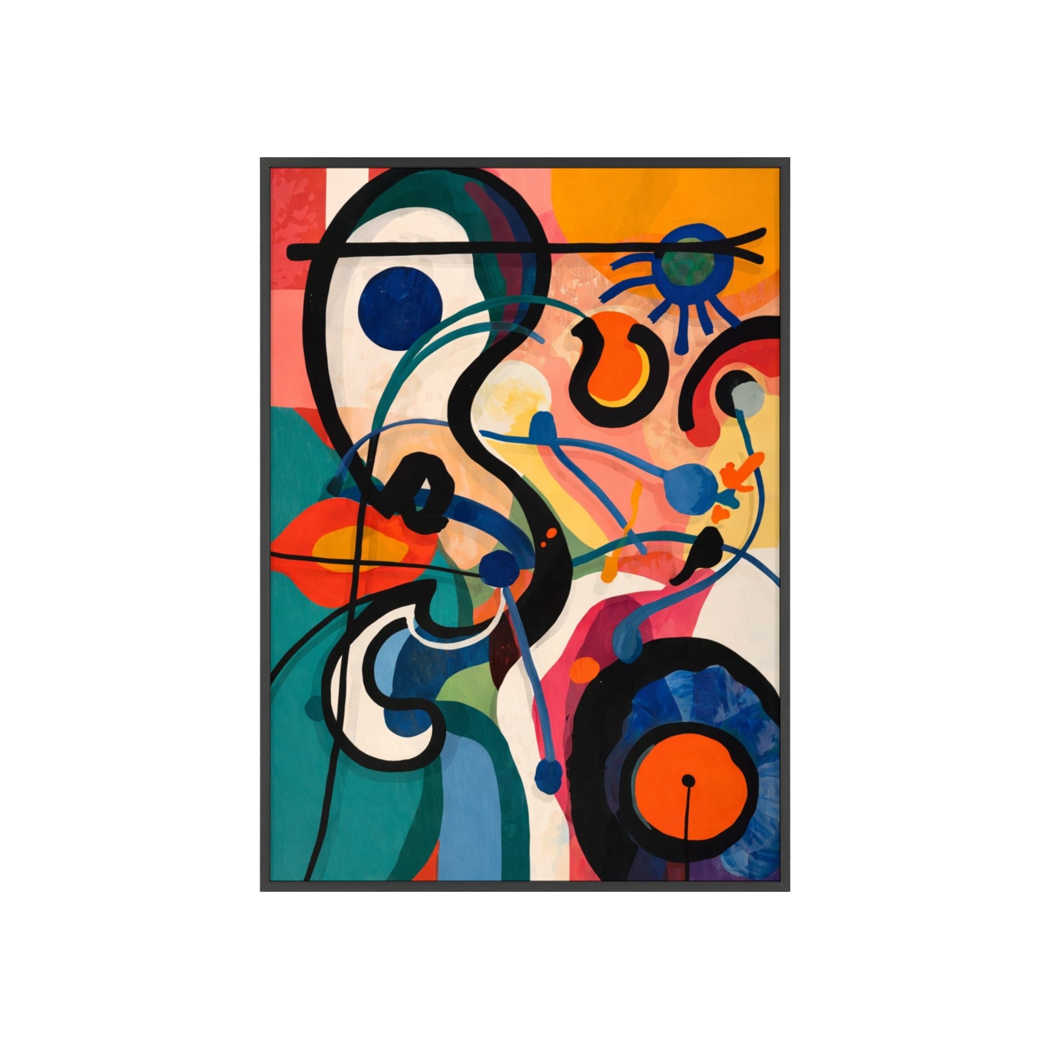 Matisse Style Abstract Face Wall Art Printable, Colorful Line Art Portrait, Modern Abstract Printable Wall Art Download