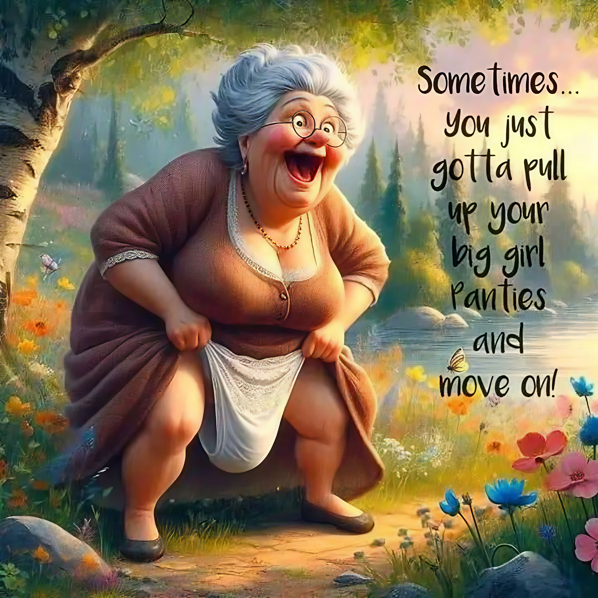 Pull Up Your Big Girl Panties (Framed Tile Art)