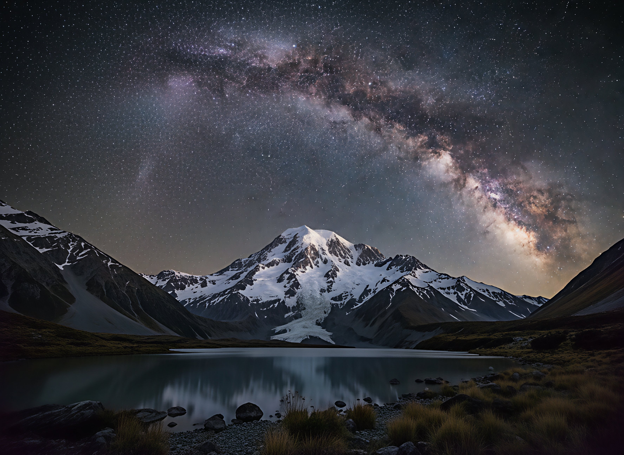 Mt Cook Under the Milky Way – Glass Finish