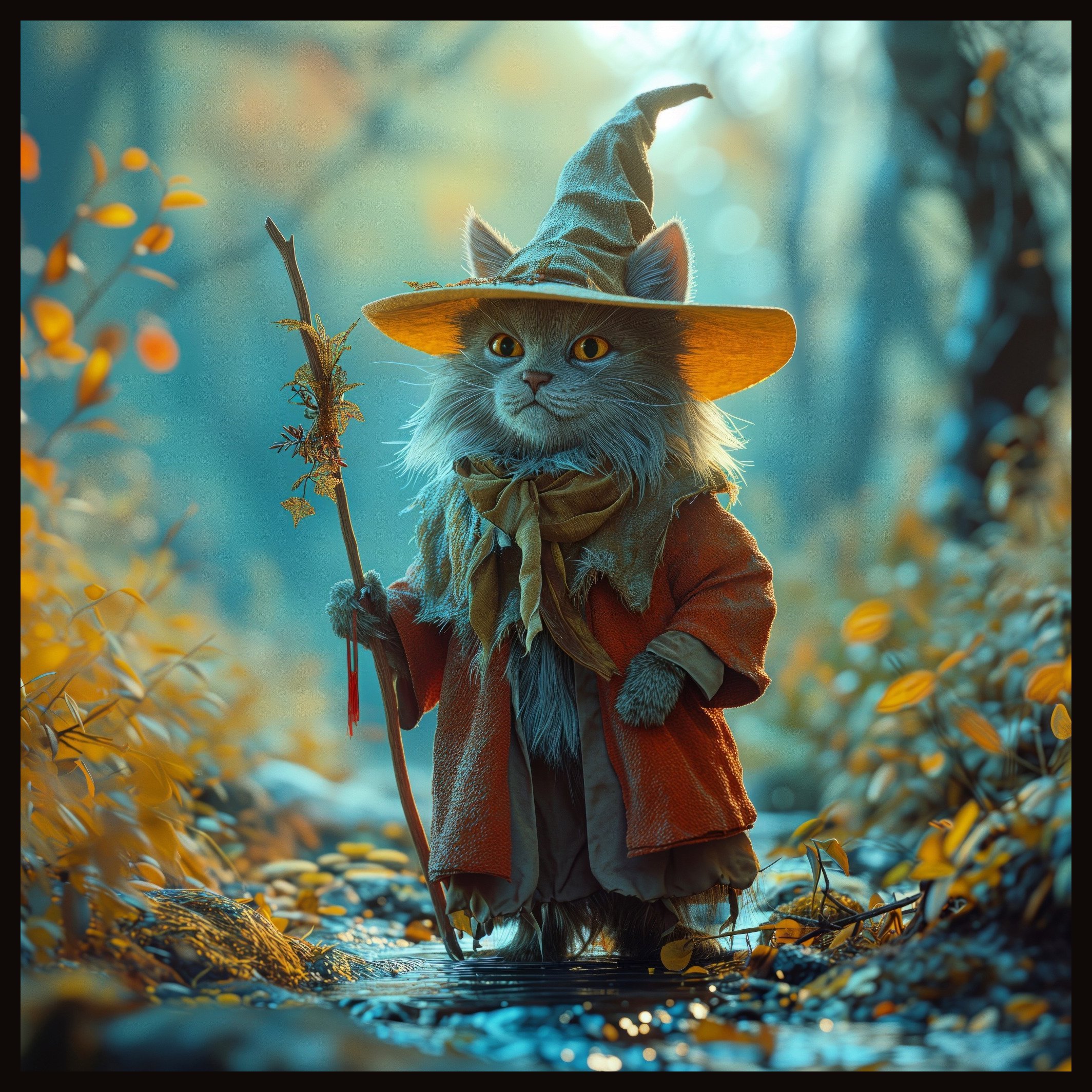 Autumn Forest Wizard – Framed Tile