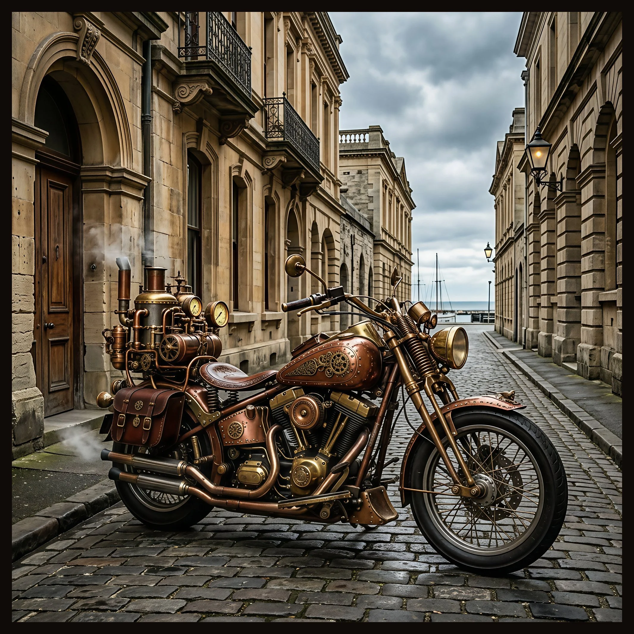 Oamaru Steampunk Bike – Framed Tile