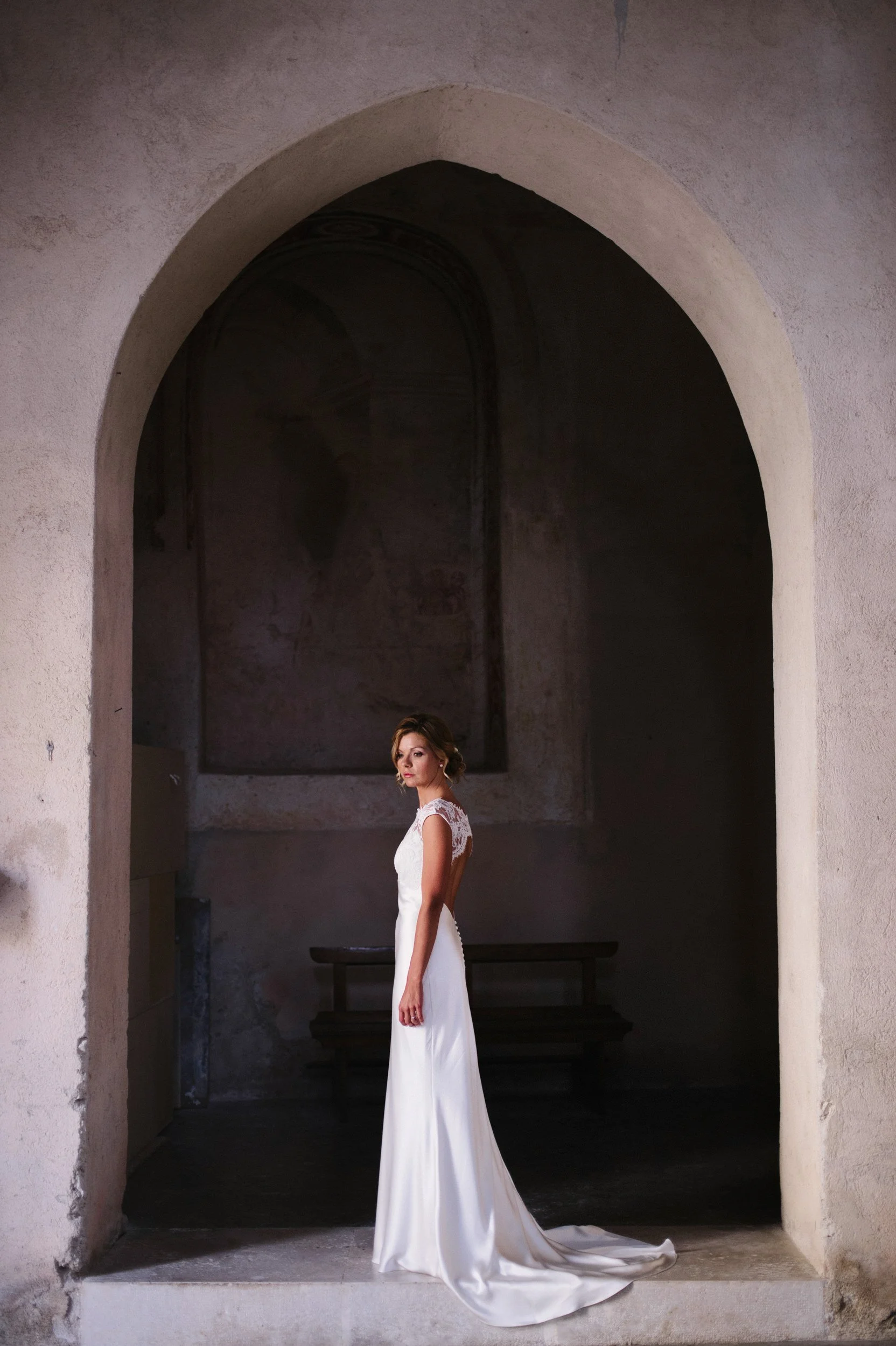Bride in a chapel in Ravello, Italy