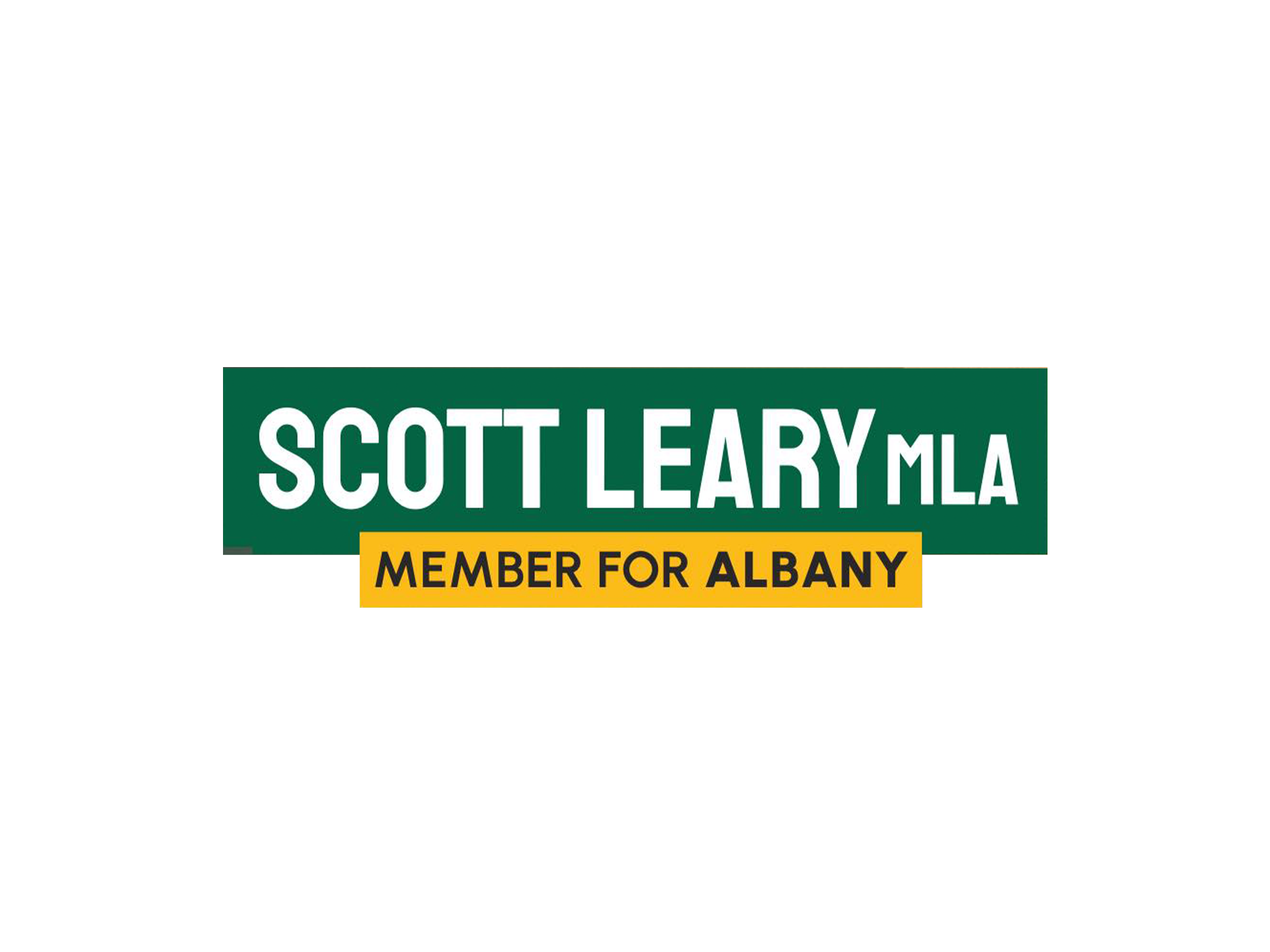 Scott Leary, MLA candidate for Albany Silver Sponsor Logo