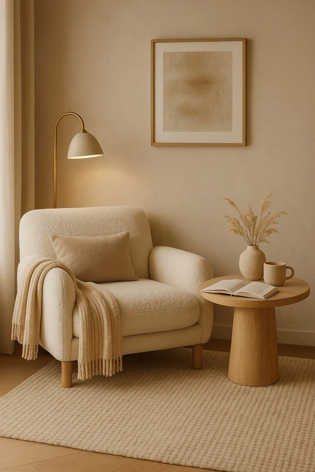 Calm, cozy interior representing rest, reflection, and emotional grounding in a supportive environment.