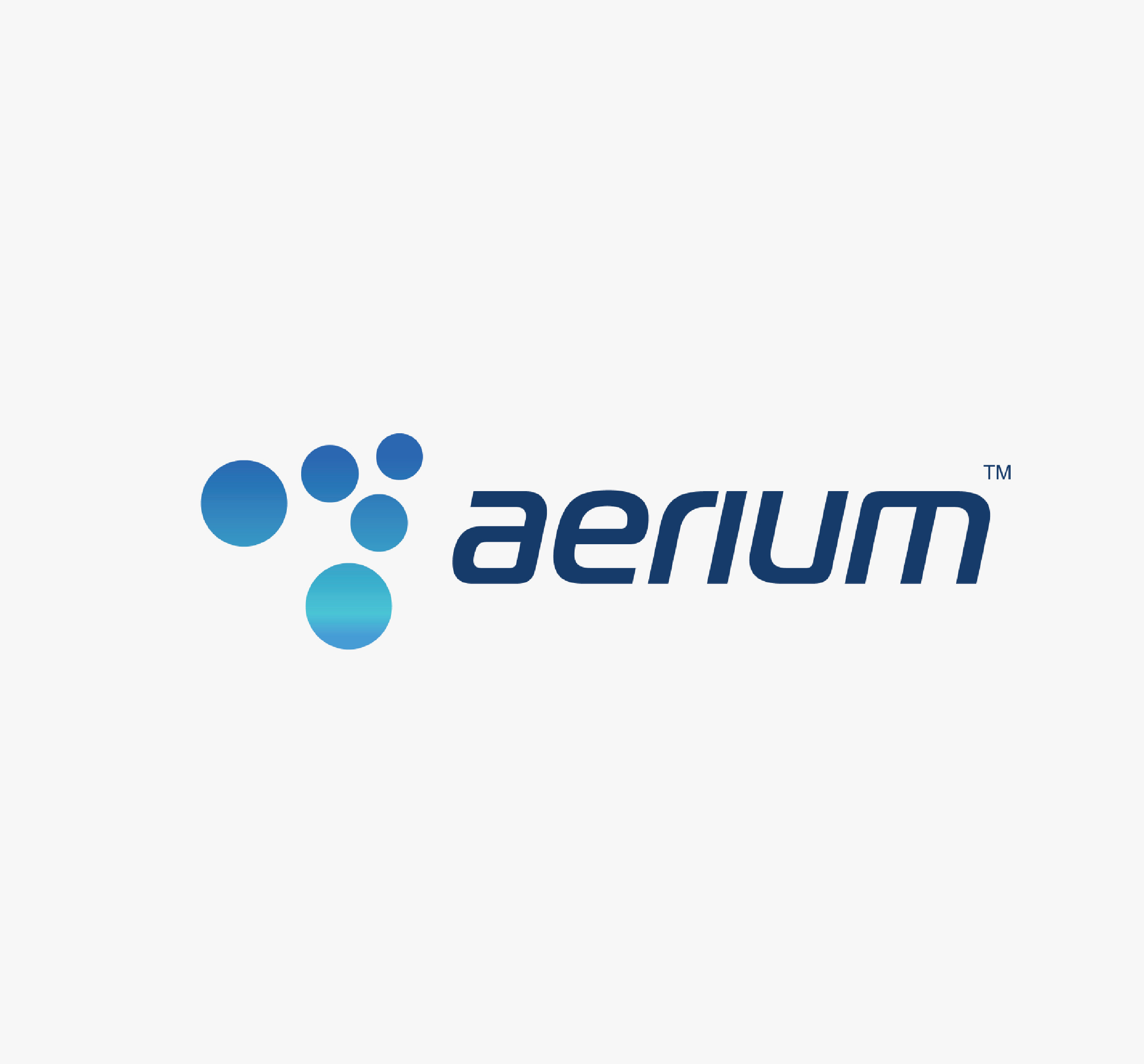 A logo with blue gradient circles forming a shape next to the stylized word 'aerum' in dark blue.