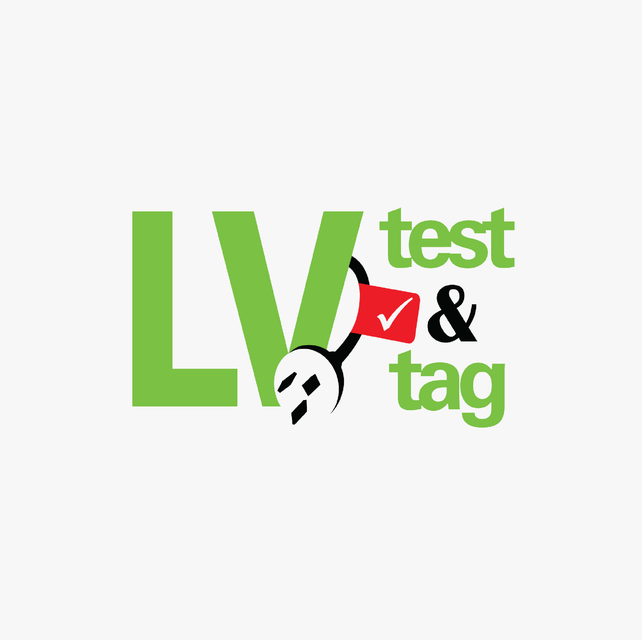 Logo for Livetest and tag with green, black, red, and white colors, featuring a stylized checkmark and medical stethoscope.