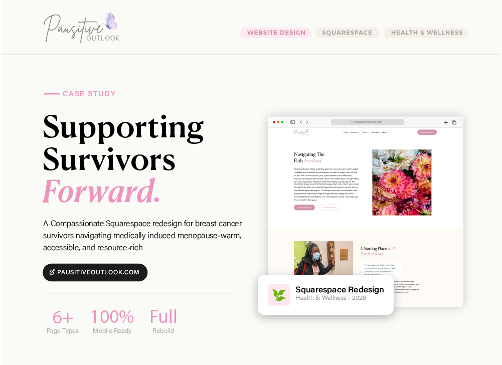 Squarespace website for Cancer Survivors