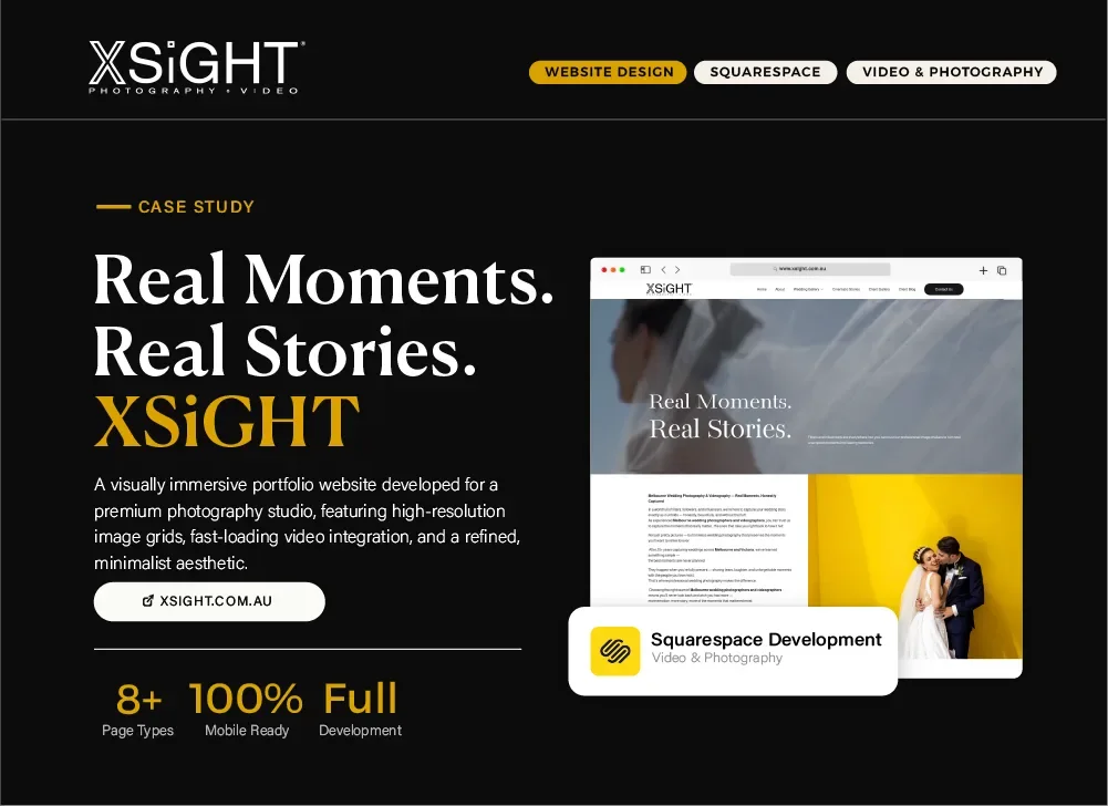 XSiGHT Photography & Video - Premium Squarespace Portfolio Development