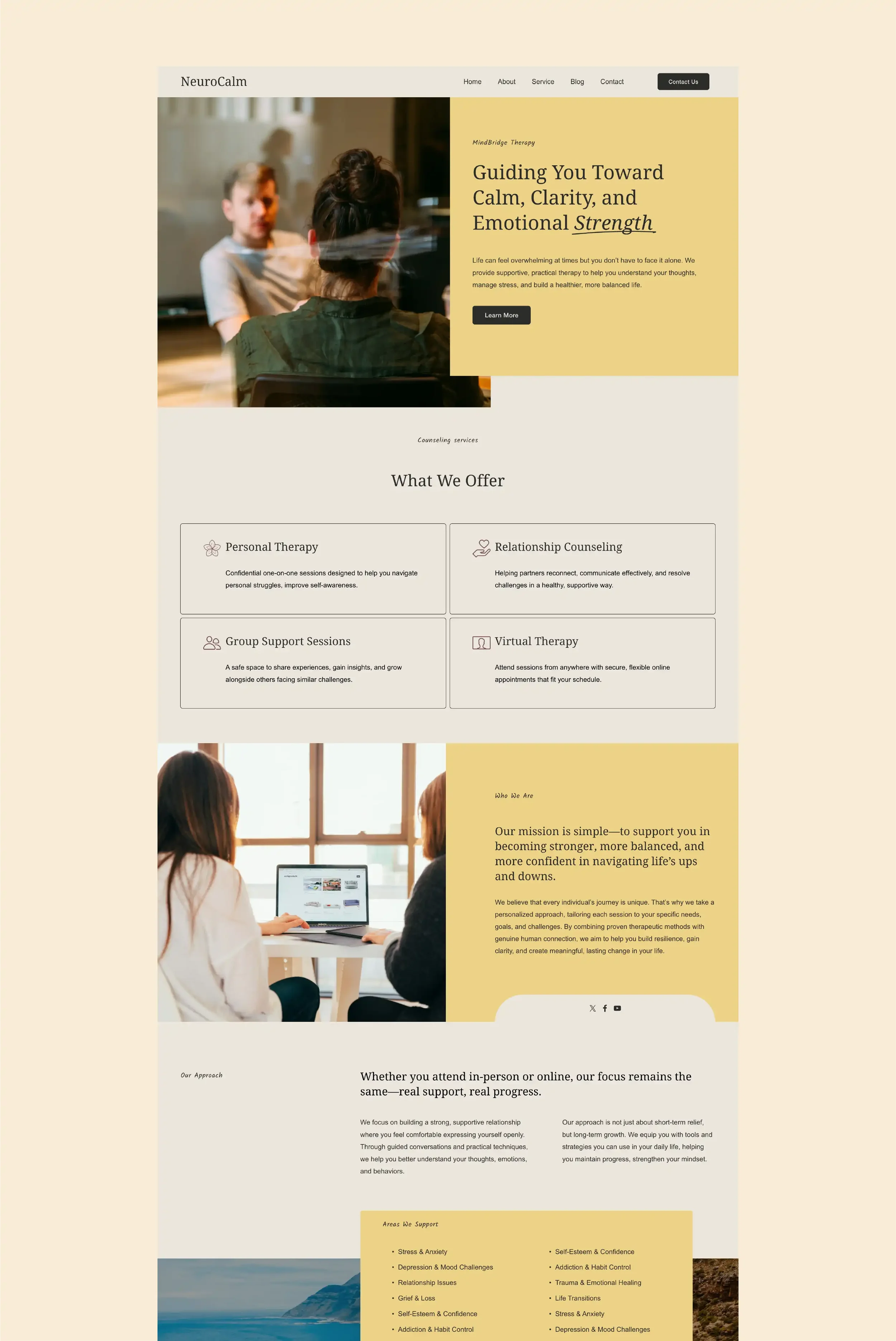 NeuroCalm – Squarespace 7.1 Template for Therapists & Mental Health Professionals