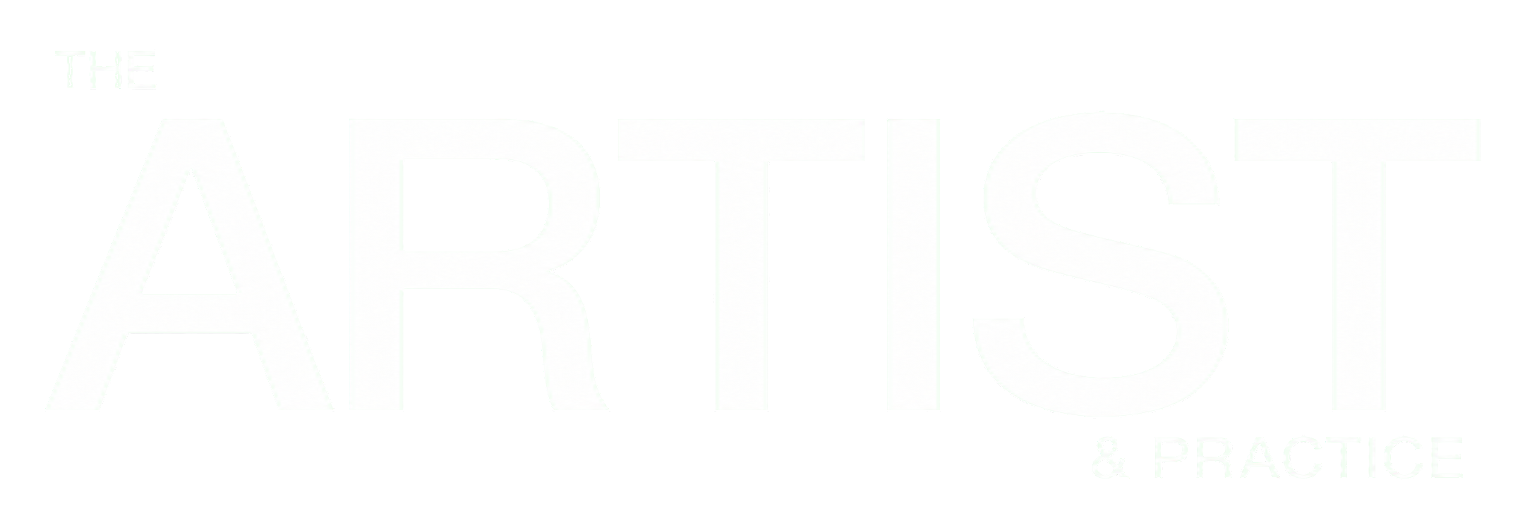 The logo for The Artist & Practice features the words 'THE ARTIST' in large white letters with '& PRACTICE' in smaller white letters beneath.