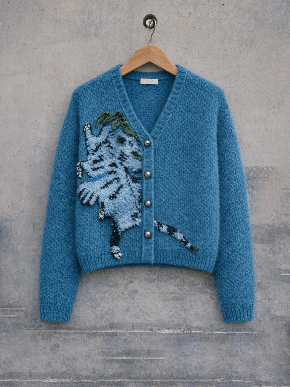 Little Tiger Hand-Knit Cashmere Cardigan