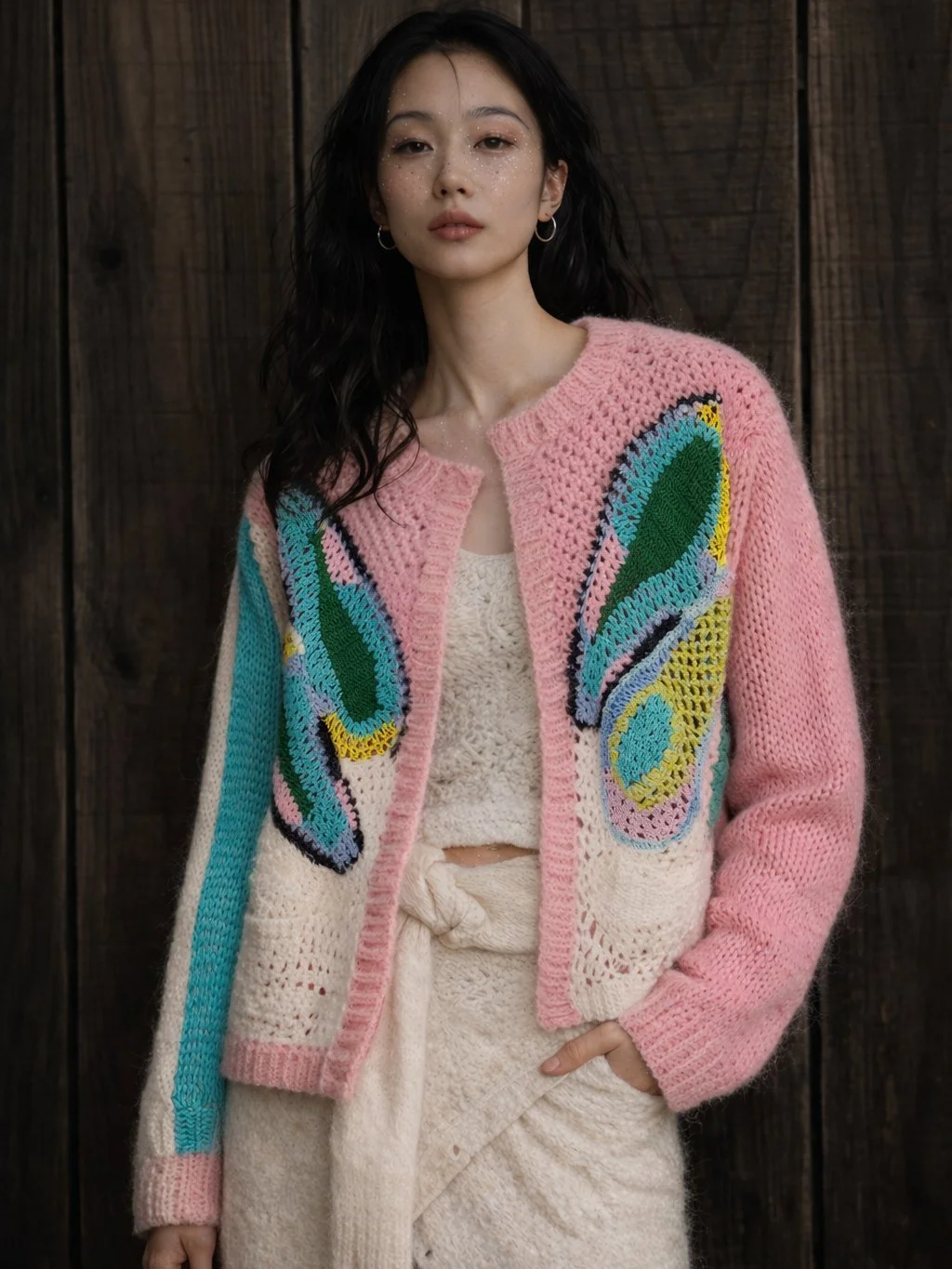 Handmade Cashmere Afterglow Wings Cardigan