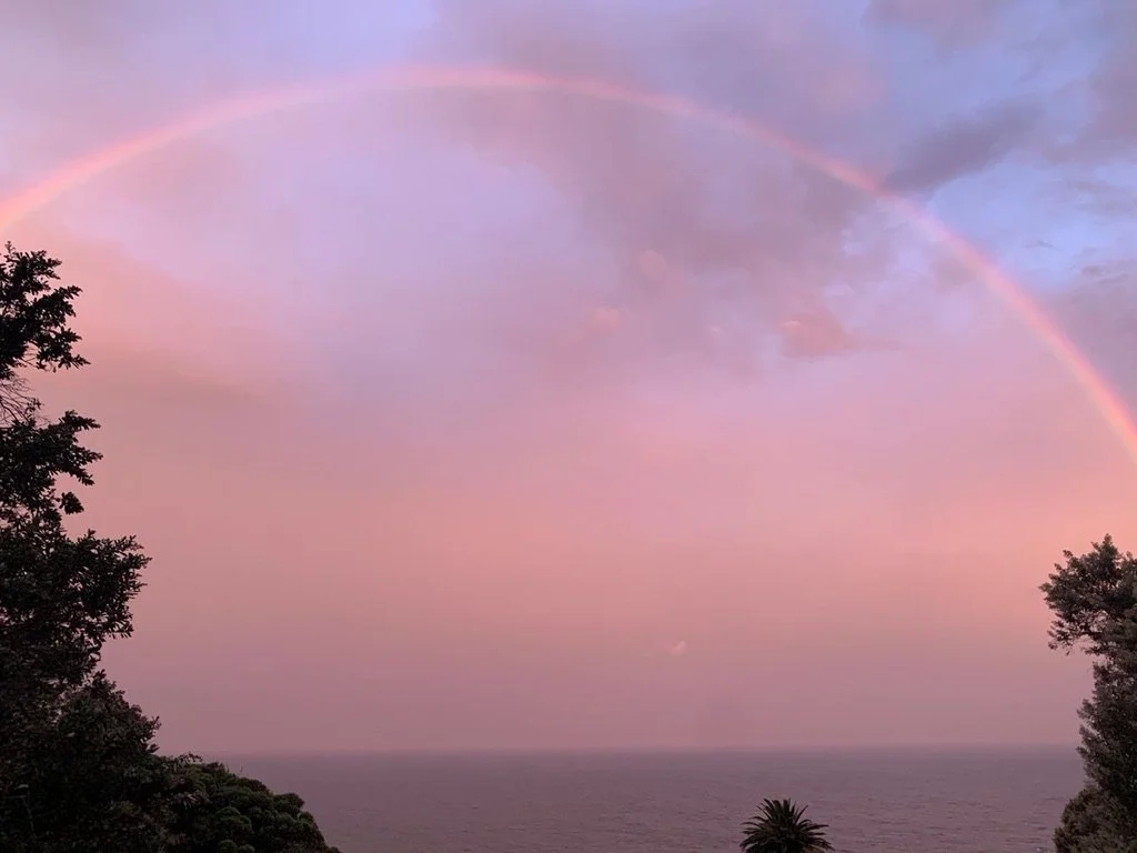 A Perfect Rainbow Frames the Getaway