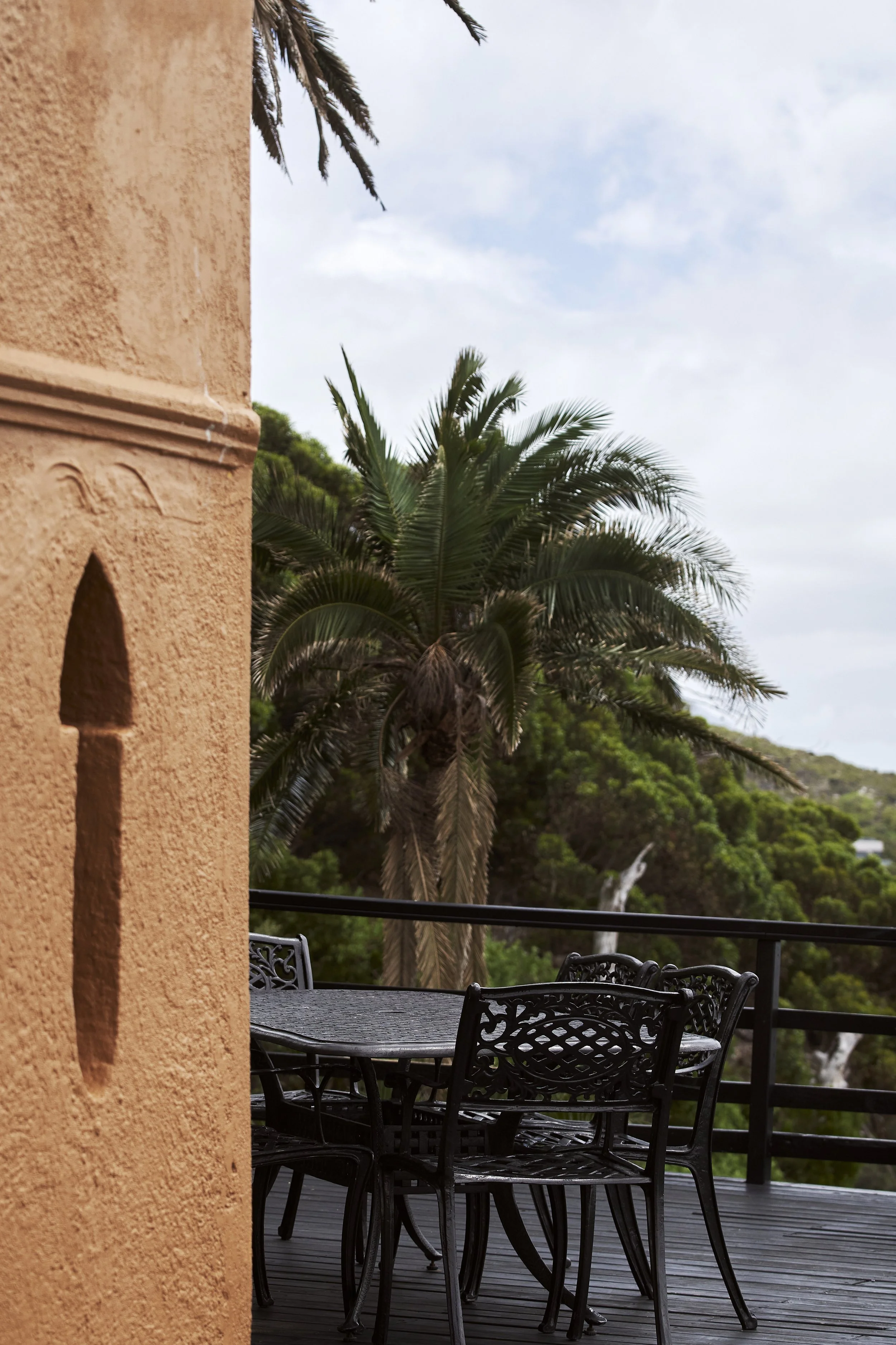 The outside deck at the Villa