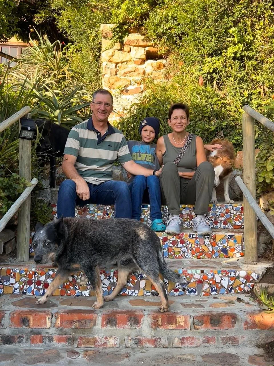 'This is everything I love in a tiny spot in the world: the view, sea, mountain, plants, birds, dogs'.