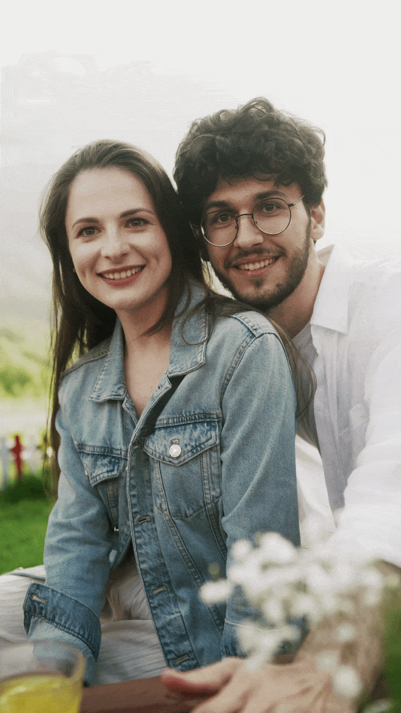 Happy college couple