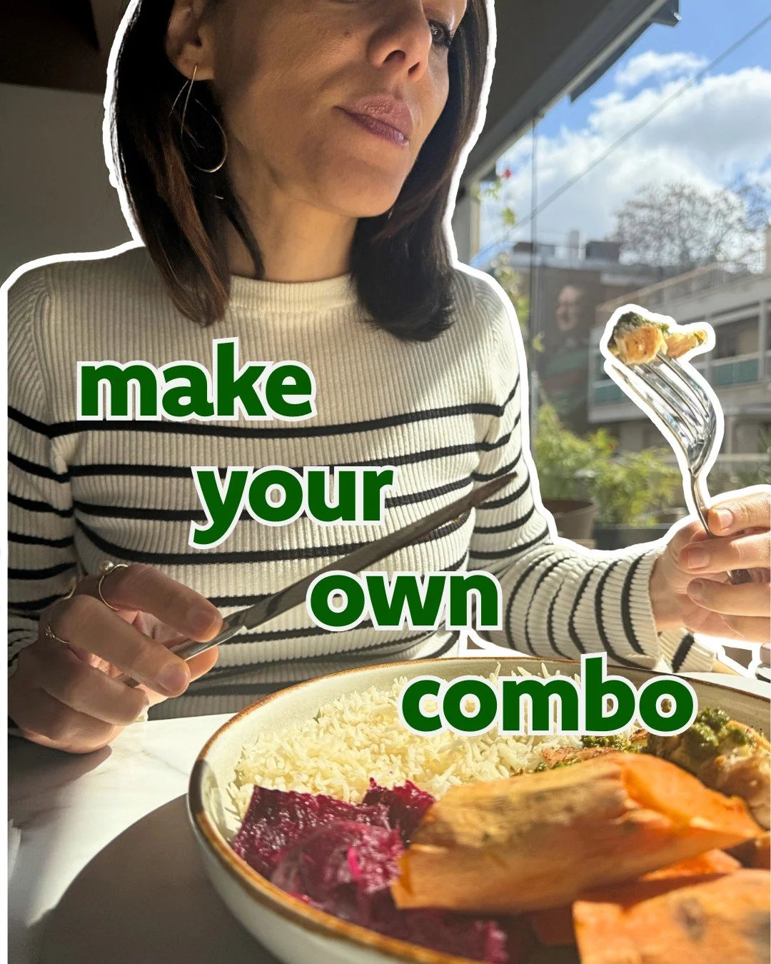 your perfect lunch is here.
make your own combo just how you like it 😎  pick your protein, sides 
and sauces and enjoy.

order online or pop in.💚

#makeyourown #getfresh #lunch #healthylifestyle