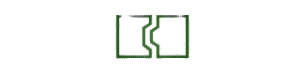 A neon green outline of a rectangle with some internal shapes.
