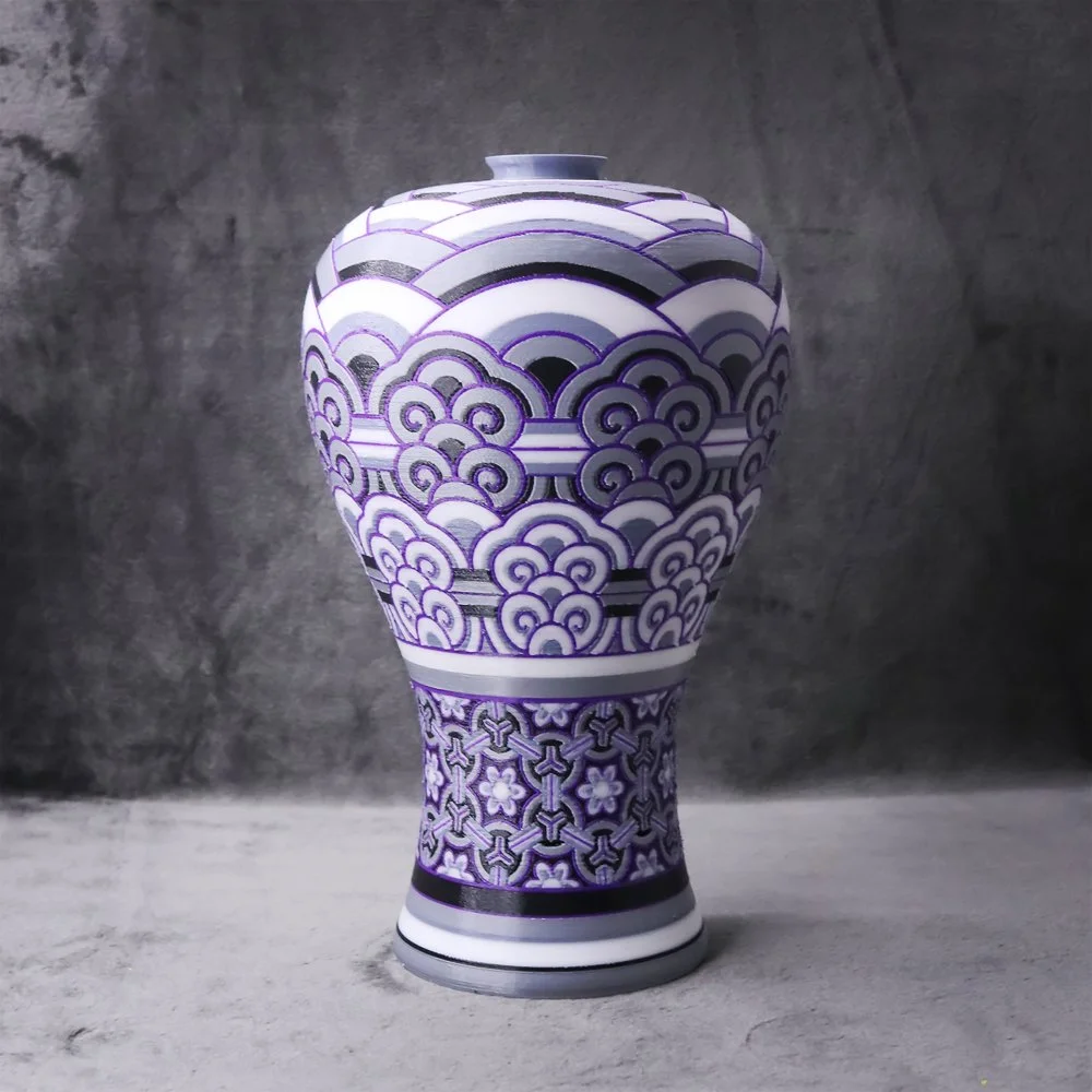 5컬러 멀티 3D 프린팅으로 제작된 청자 모형